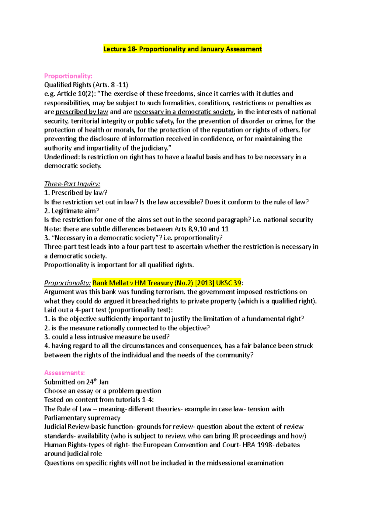 Lecture 18- Proportionality &Jan Assessment - Lecture 18 ...