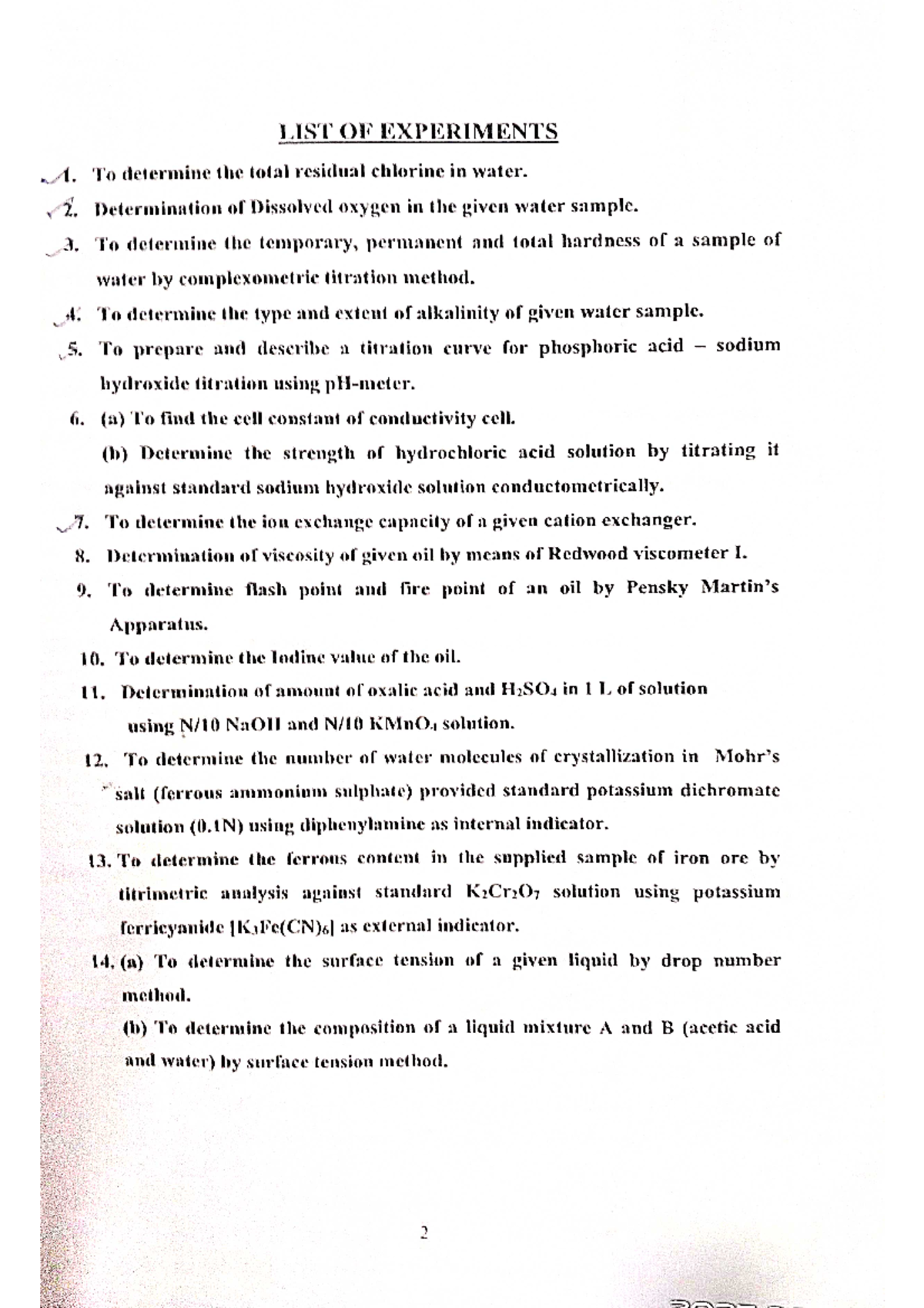 Engineering Chemistry Lab Manual bachelors in technology Studocu