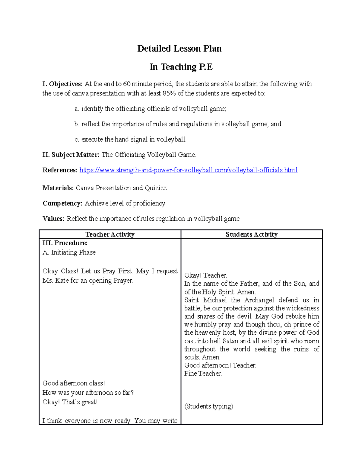 Final Lesson PLAN FOR DEMO - Detailed Lesson Plan In Teaching P I ...