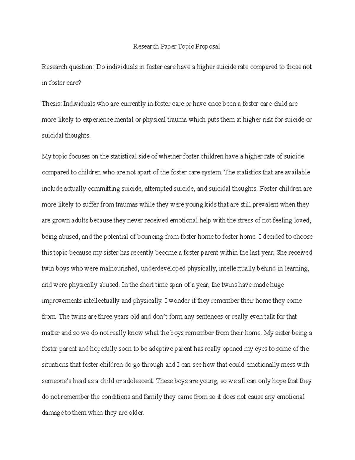 Research Paper Topic Proposal - Research Paper Topic Proposal Research ...