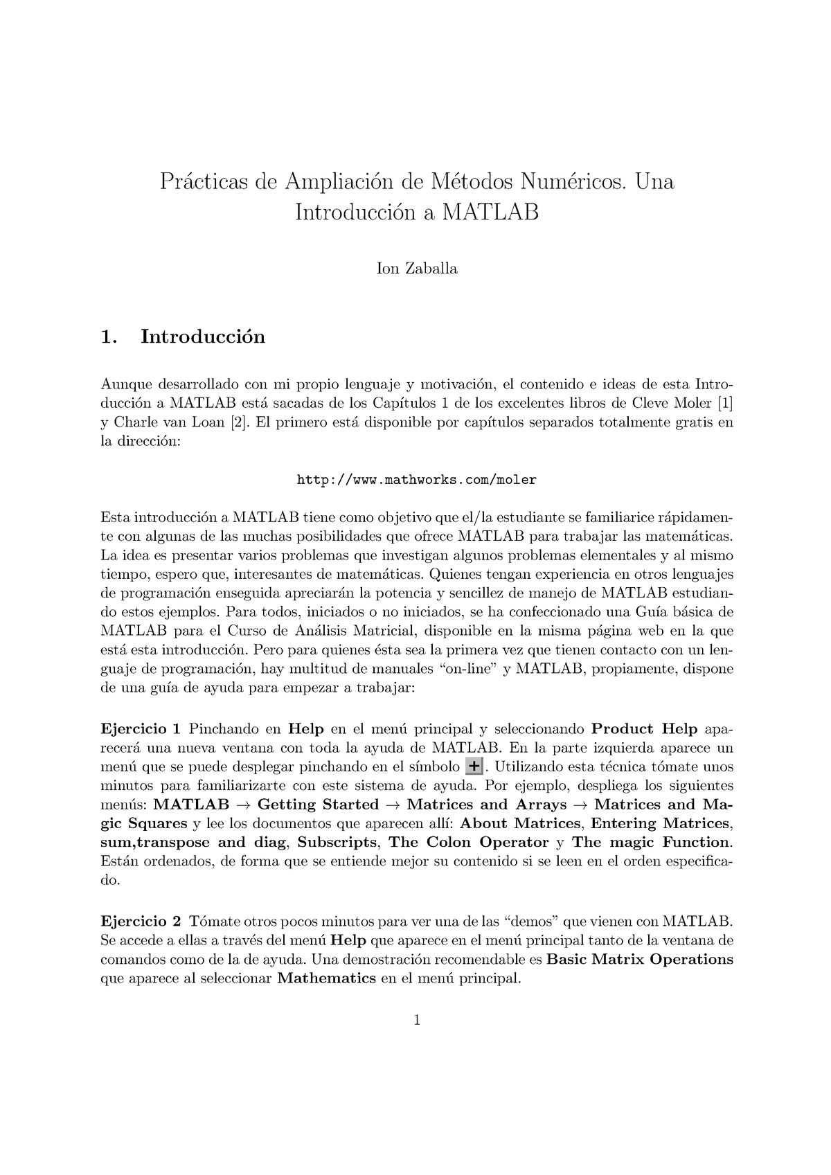 Tutorial Matlab - Buen Libro - Pr ́acticas De Ampliaci ́on De M ́etodos ...