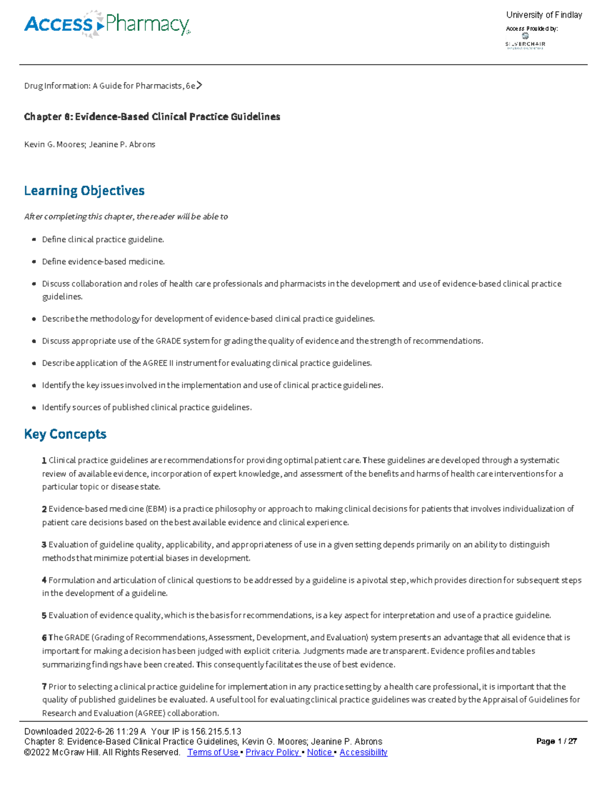Chapter 8 Evidence-Based Clinical Practice Guidelines - - Studocu