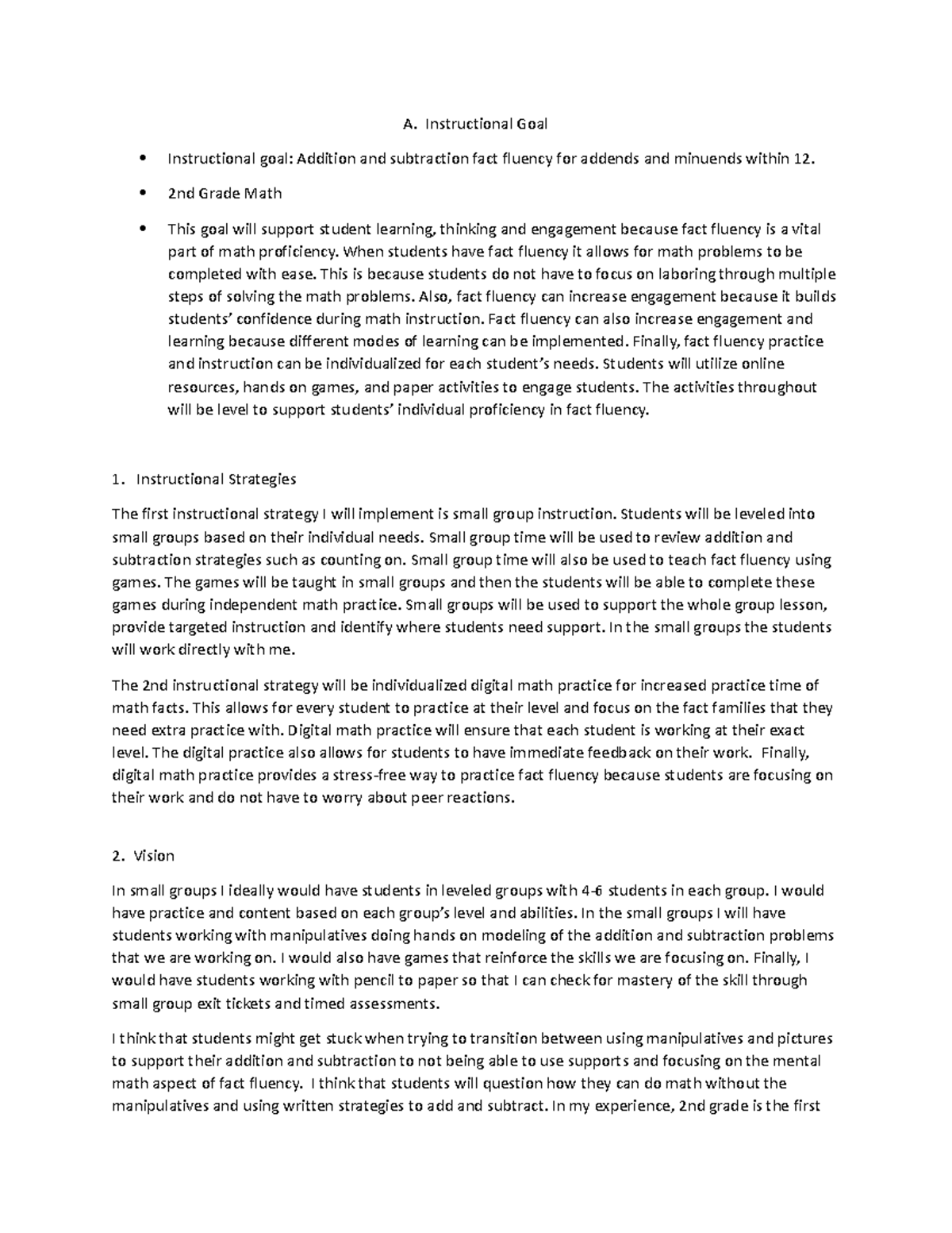 Collaborative Leader task 1 - A. Instructional Goal Instructional goal ...