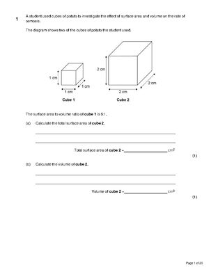 Set 2 Cell Biology Grades 7 9 - The diagram shows the same plant cell ...