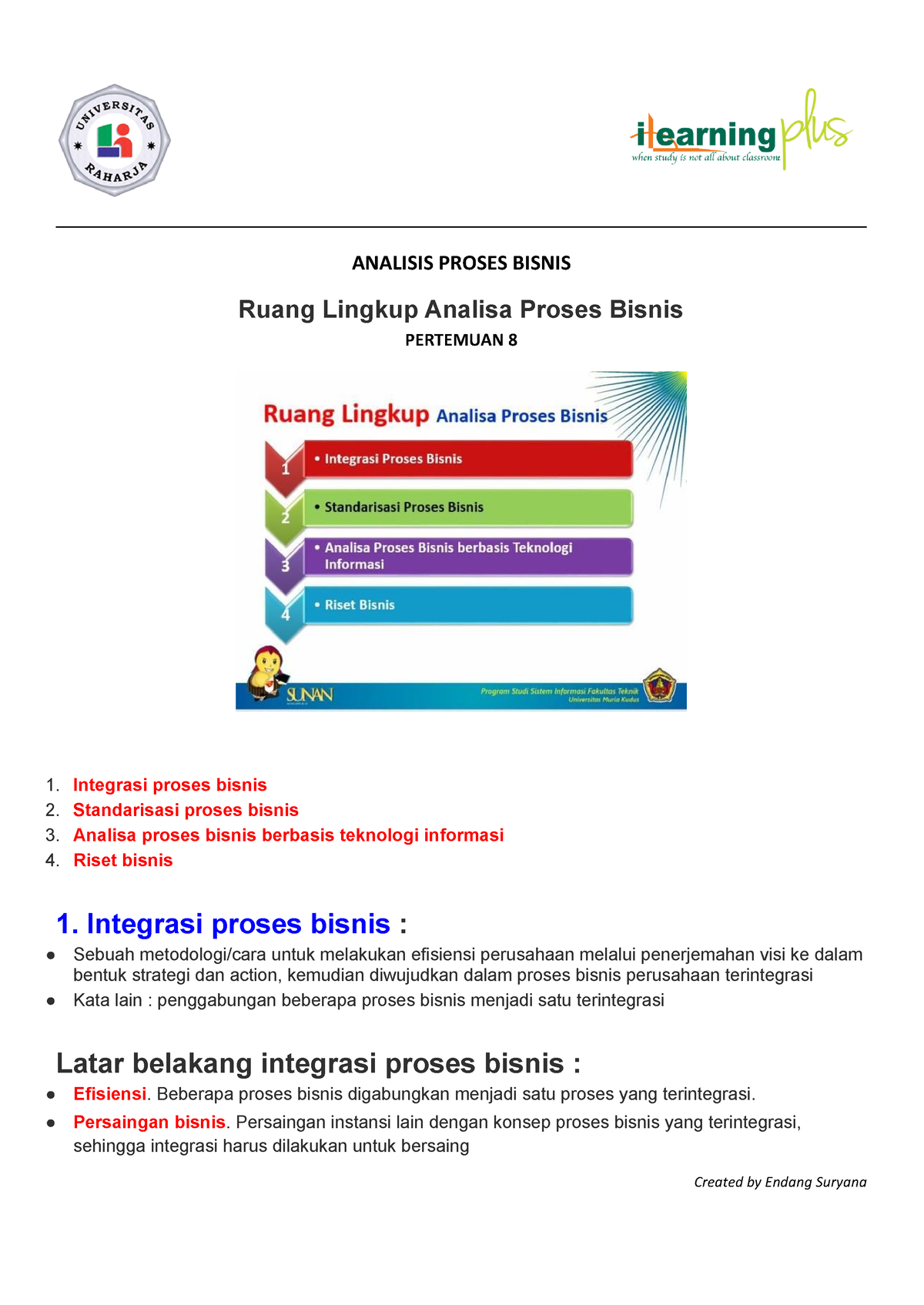 Analisa Proses Bisnis Meeting 8 ANALISIS PROSES BISNIS Ruang Lingkup