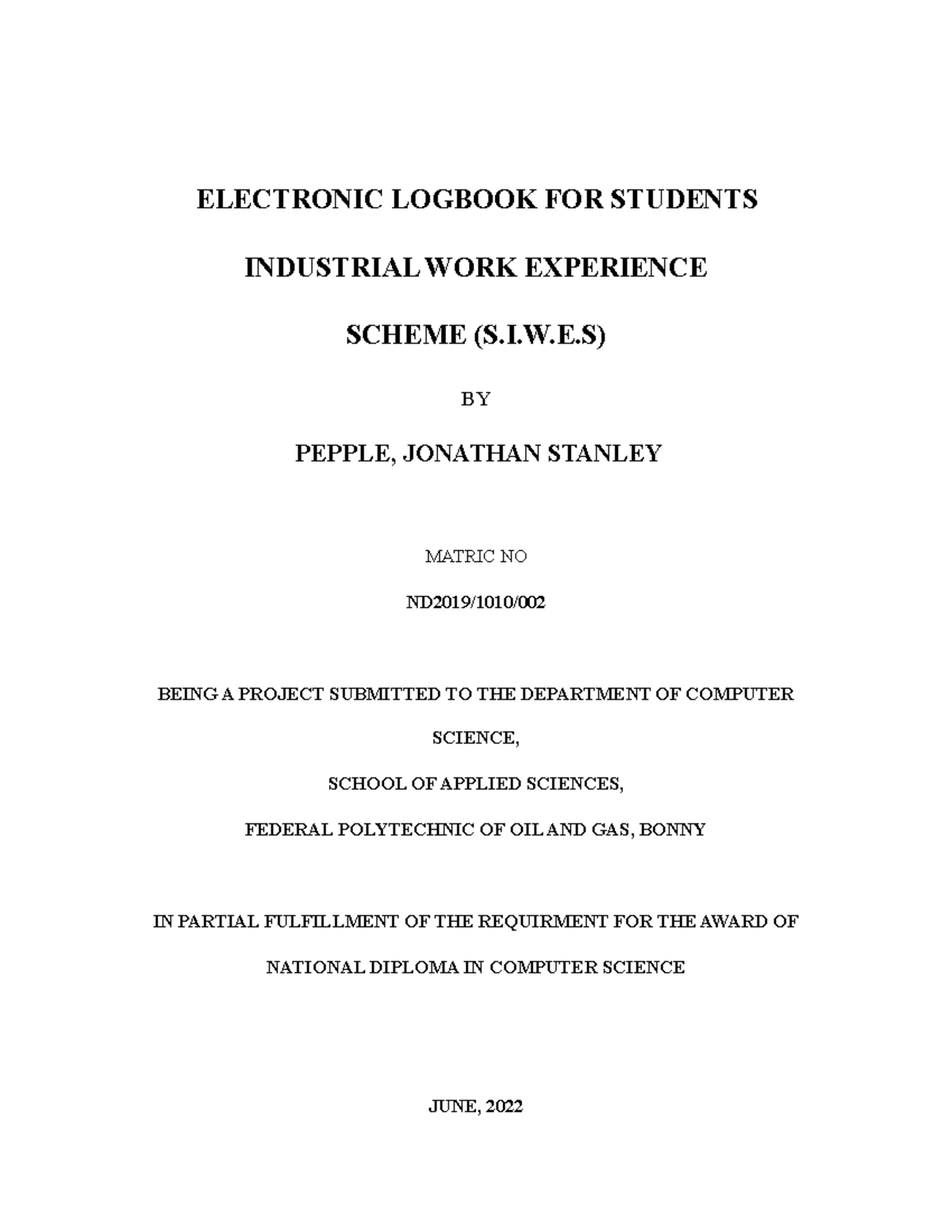 Electronic log book system ELECTRONIC LOGBOOK FOR STUDENTS INDUSTRIAL