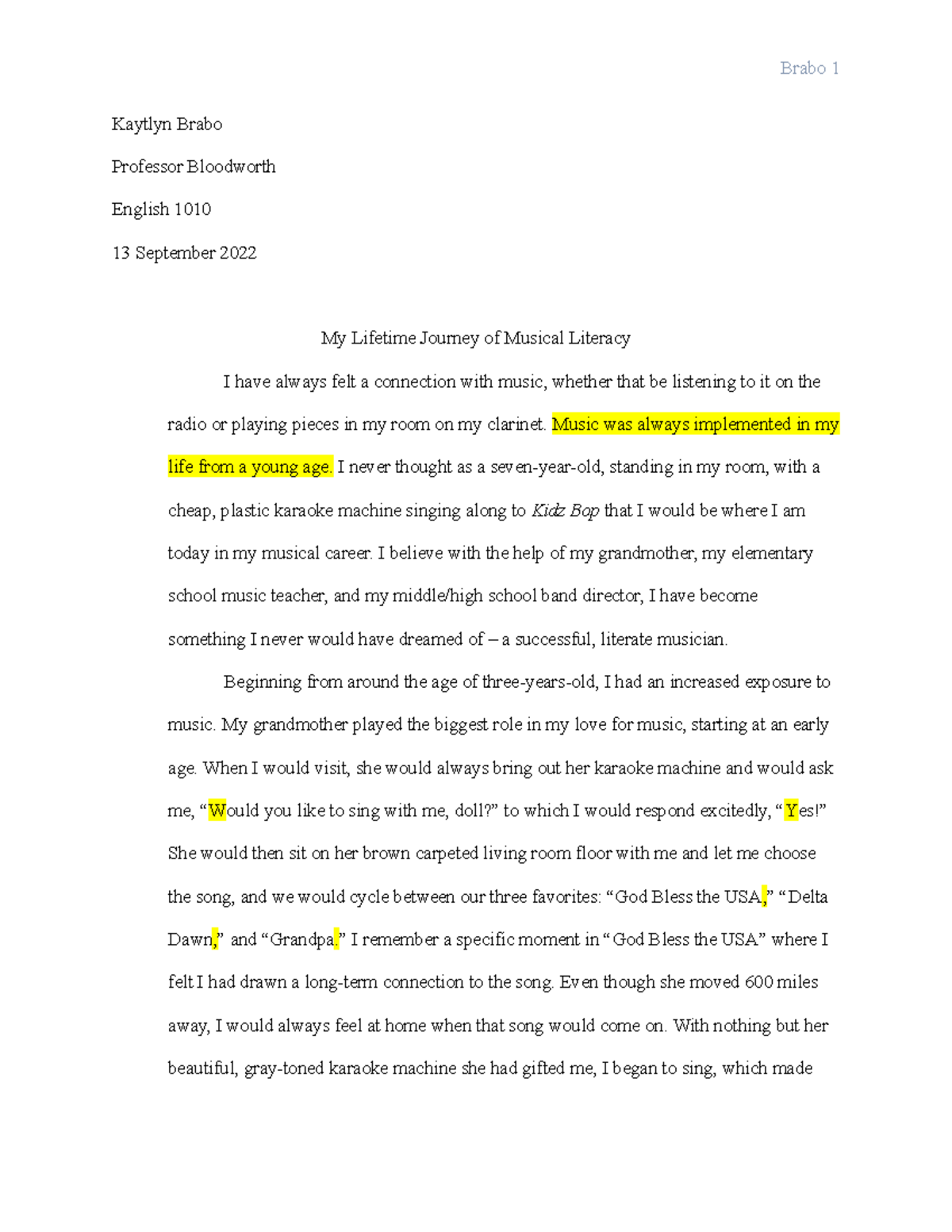 musical school essay