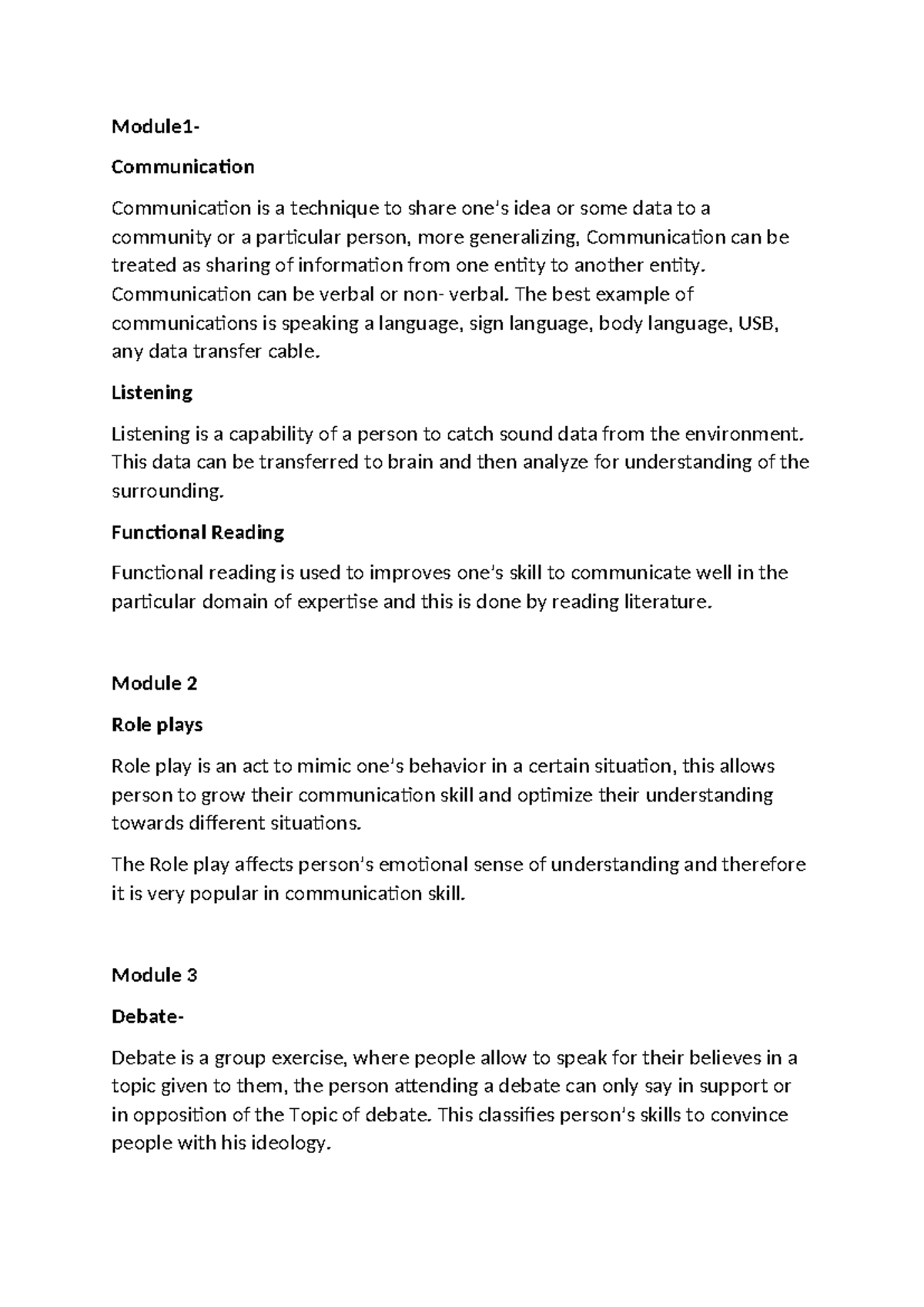 Assignment maje module1 communication communication is a technique