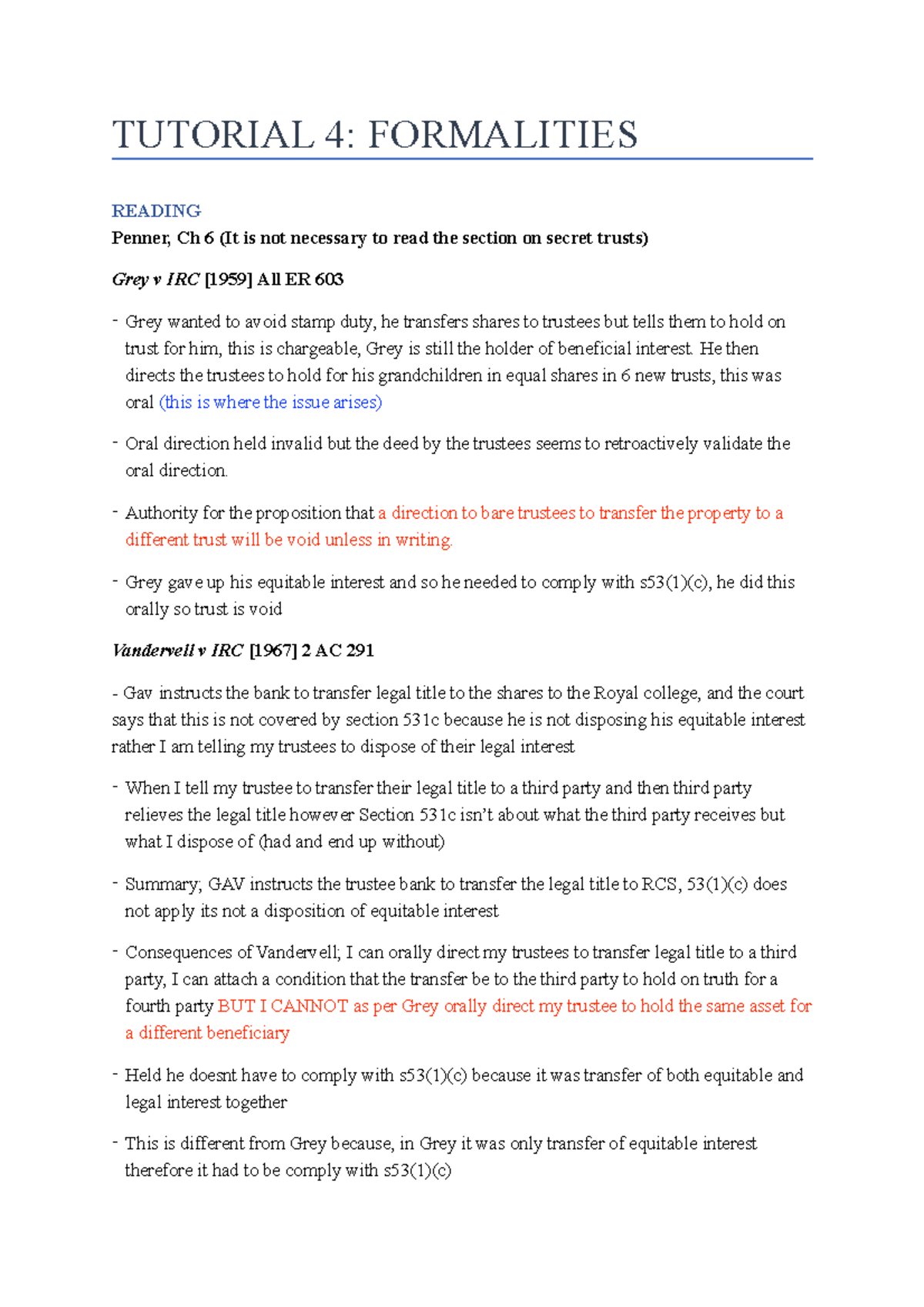 Tutorial 4 - Formalities - TUTORIAL 4: FORMALITIES READING Penner, Ch 6 ...