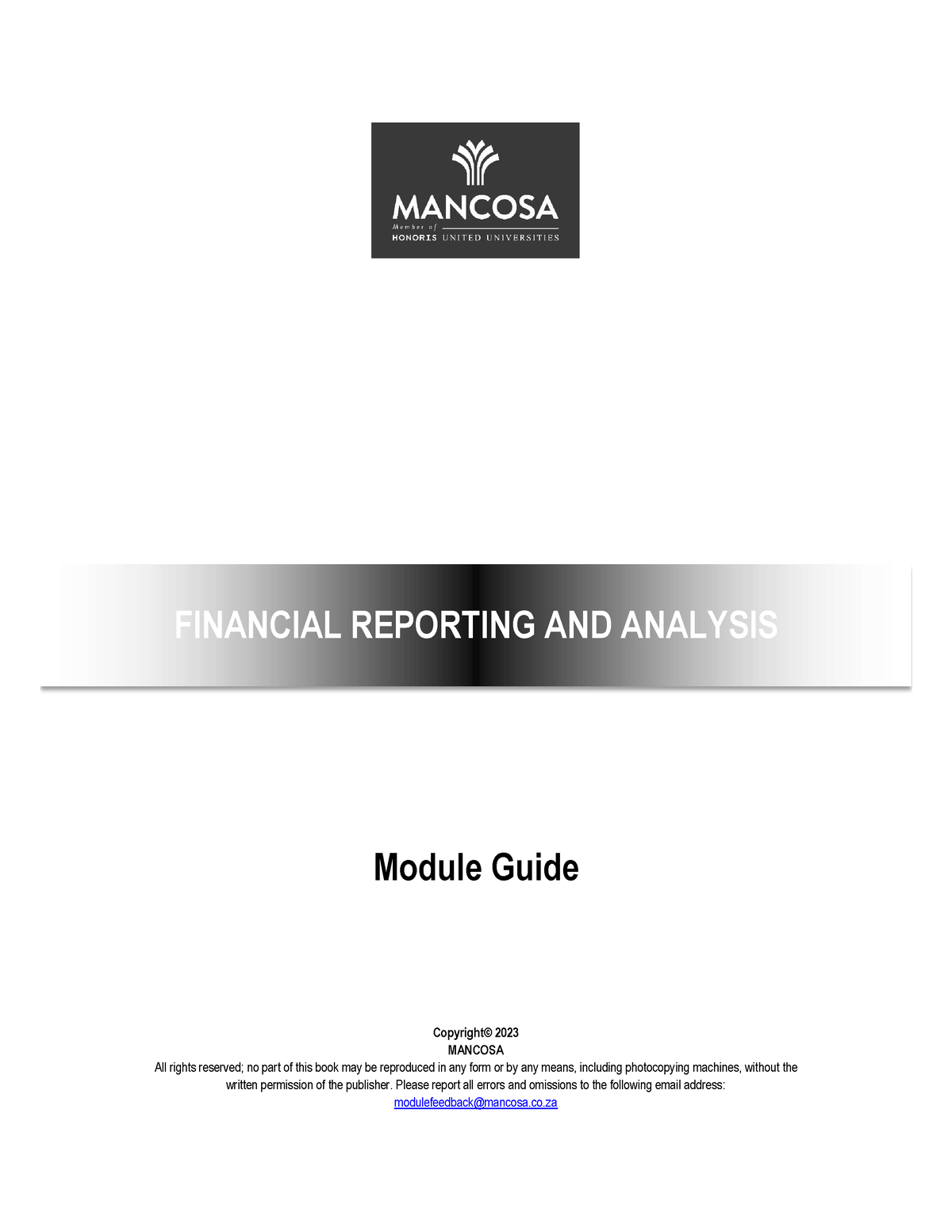 Financial Reporting And Analysis - FINANCIAL REPORTING AND ANALYSIS ...