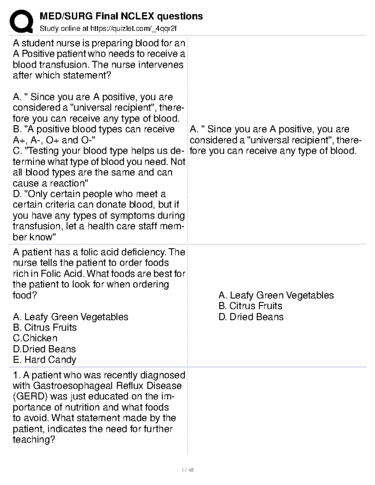 MED SURG Final Nclex Questions - Study Online At Quizlet/_4qqr2f A ...