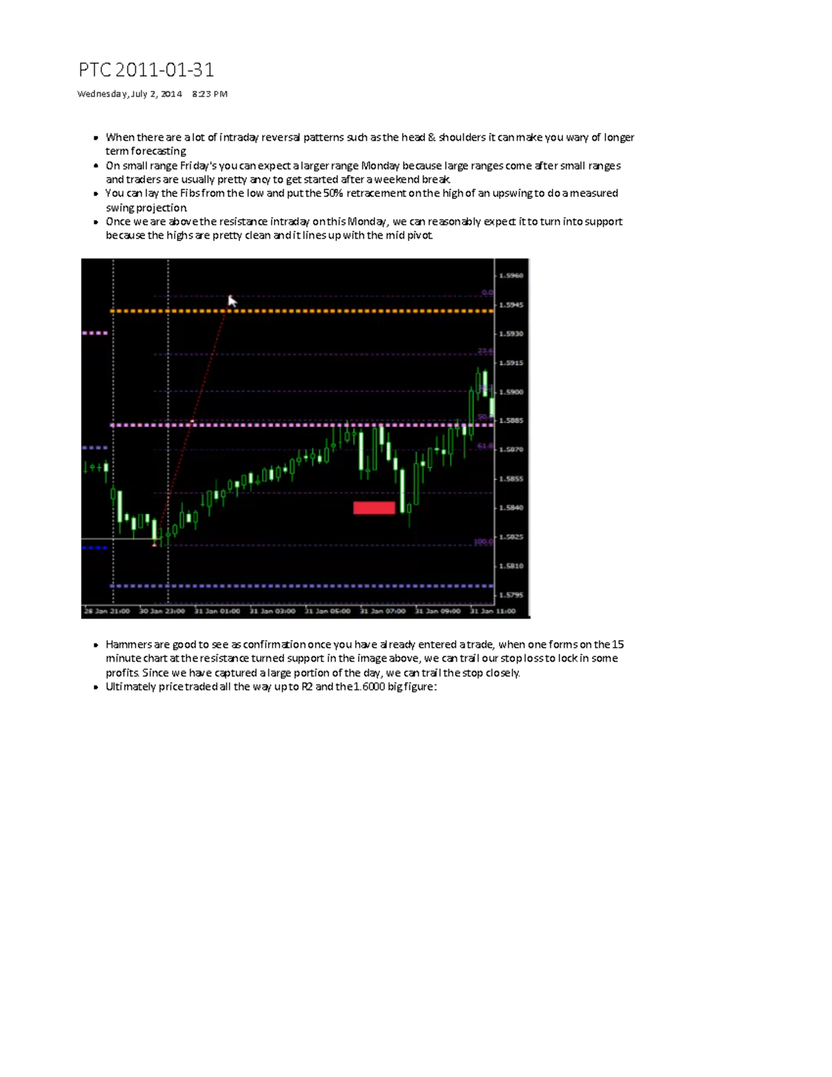 Inner Circle Trader - 2011 0131 PTC - When there are a lot of intraday ...