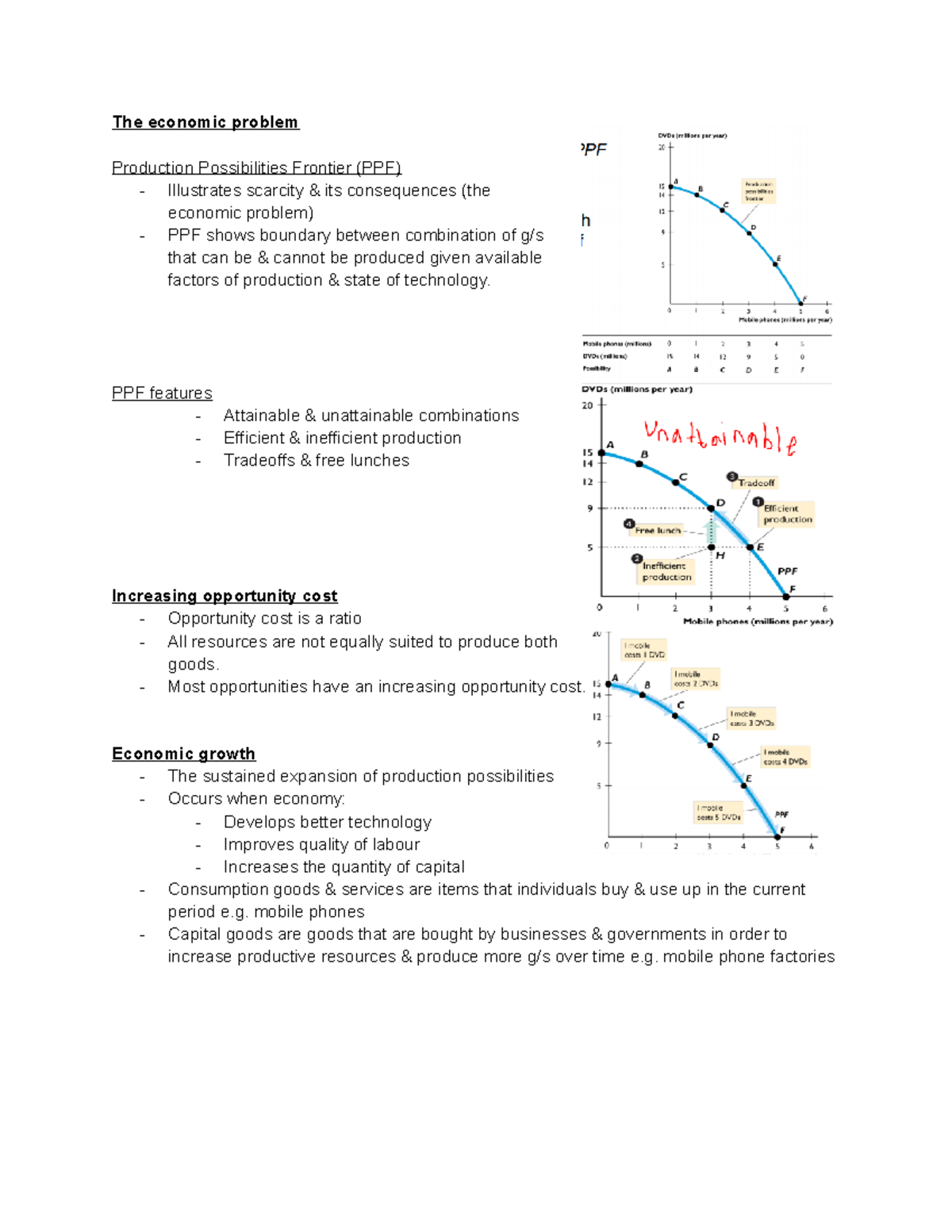 Lecture 2 The economic problem - The economic problem Production ...