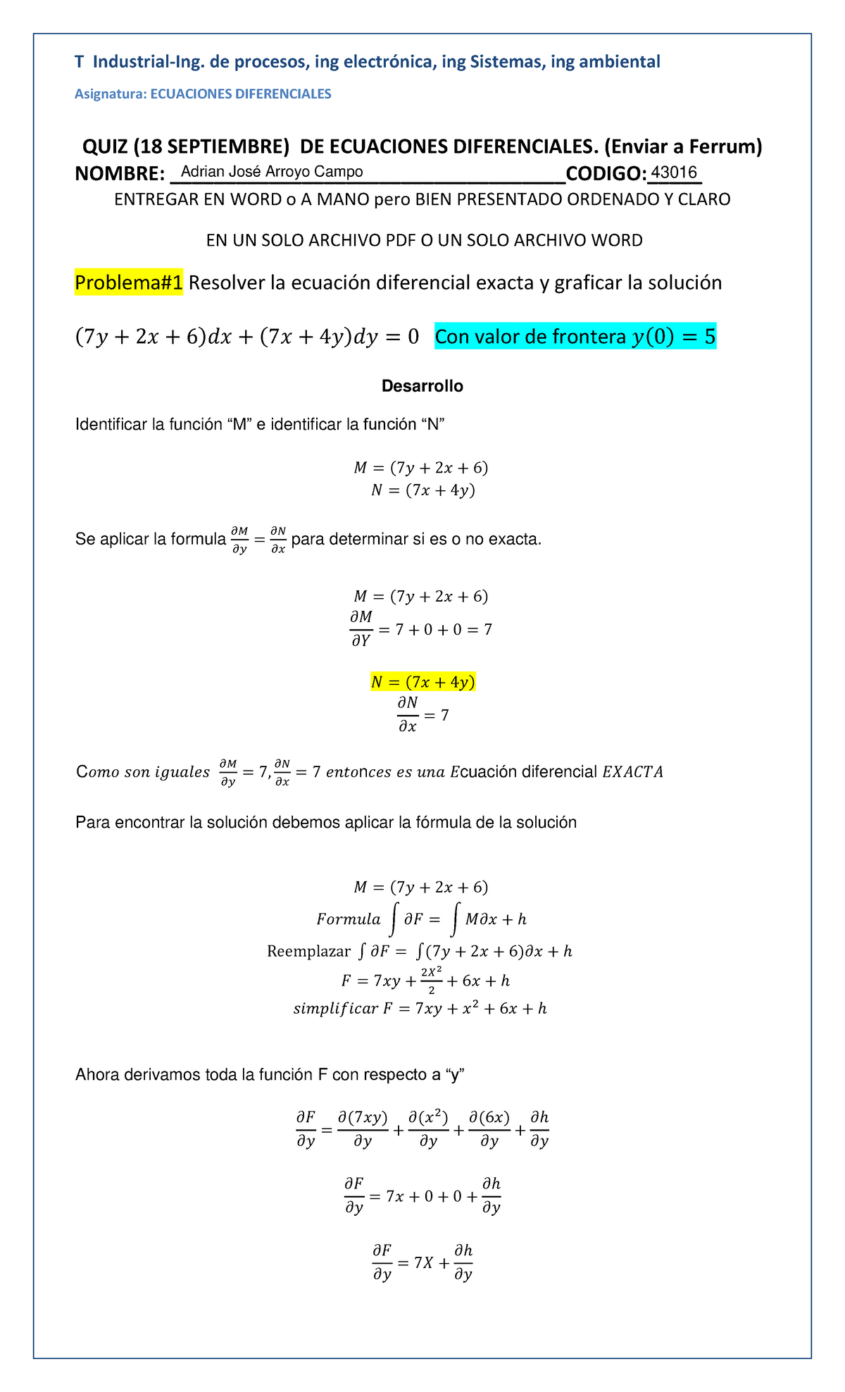 Math Quiz Uprm