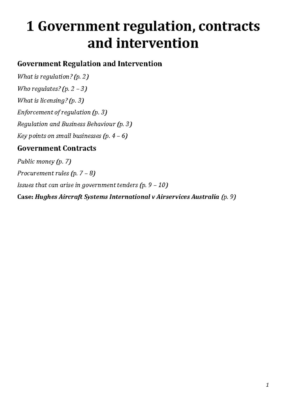 Governmentregulation 1 Government regulation, contracts and