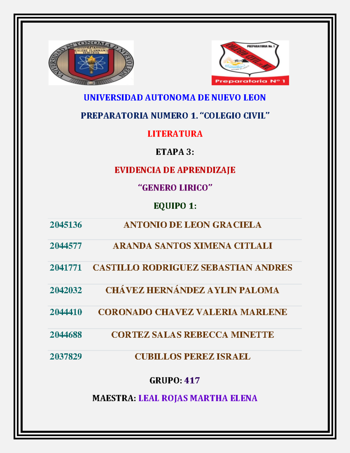 Equipo 1 EV3 Literatura - UNIVERSIDAD AUTONOMA DE NUEVO LEON ...