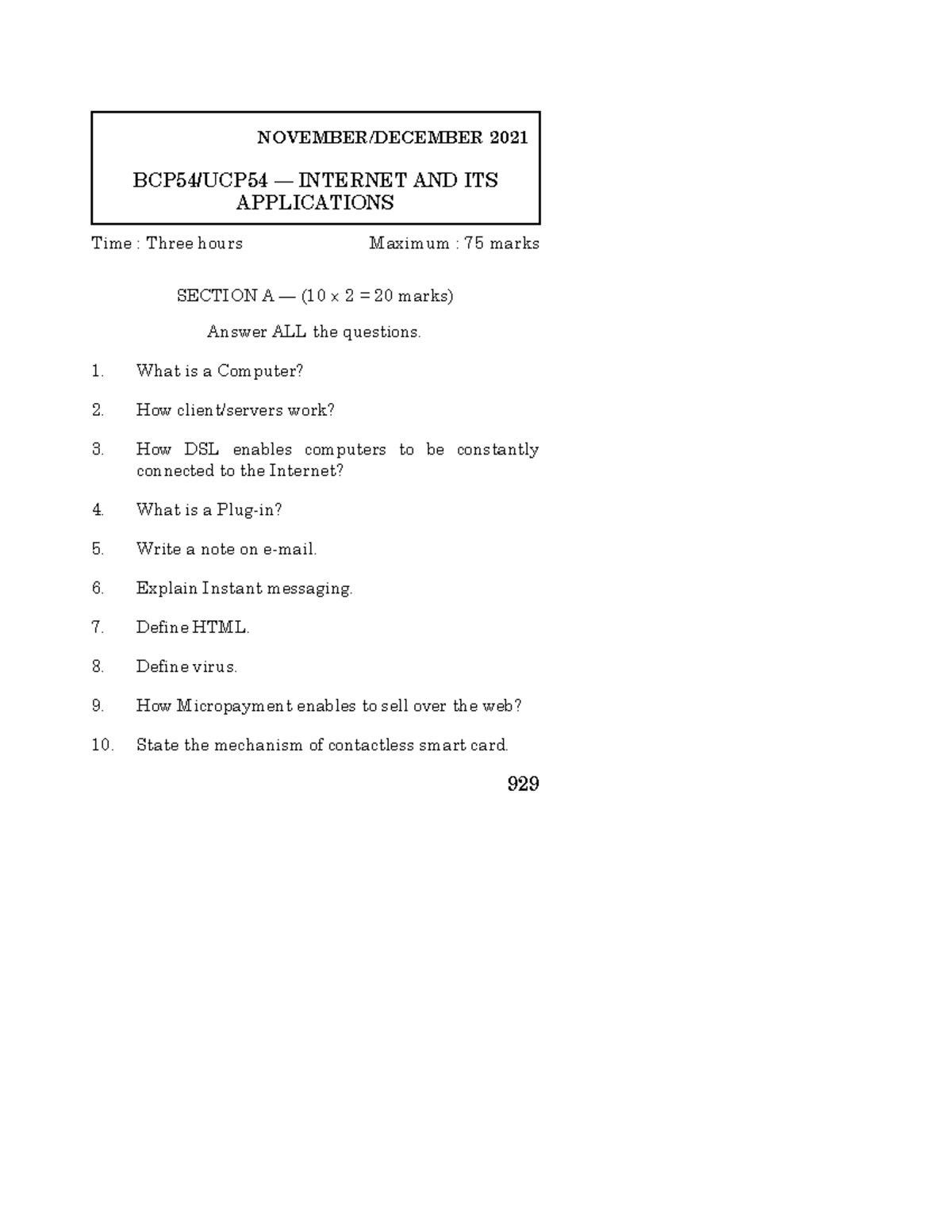 929-accounting-929-time-three-hours-maximum-75-marks-section-a