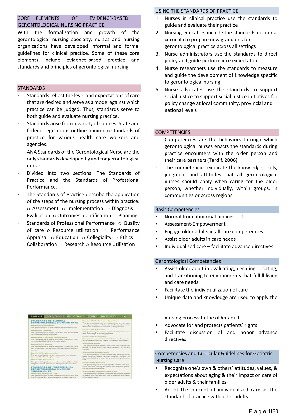 NUR Geriatric- Lecture - P A G E 1I CORE ELEMENTS OF EVIDENCE-BASED ...