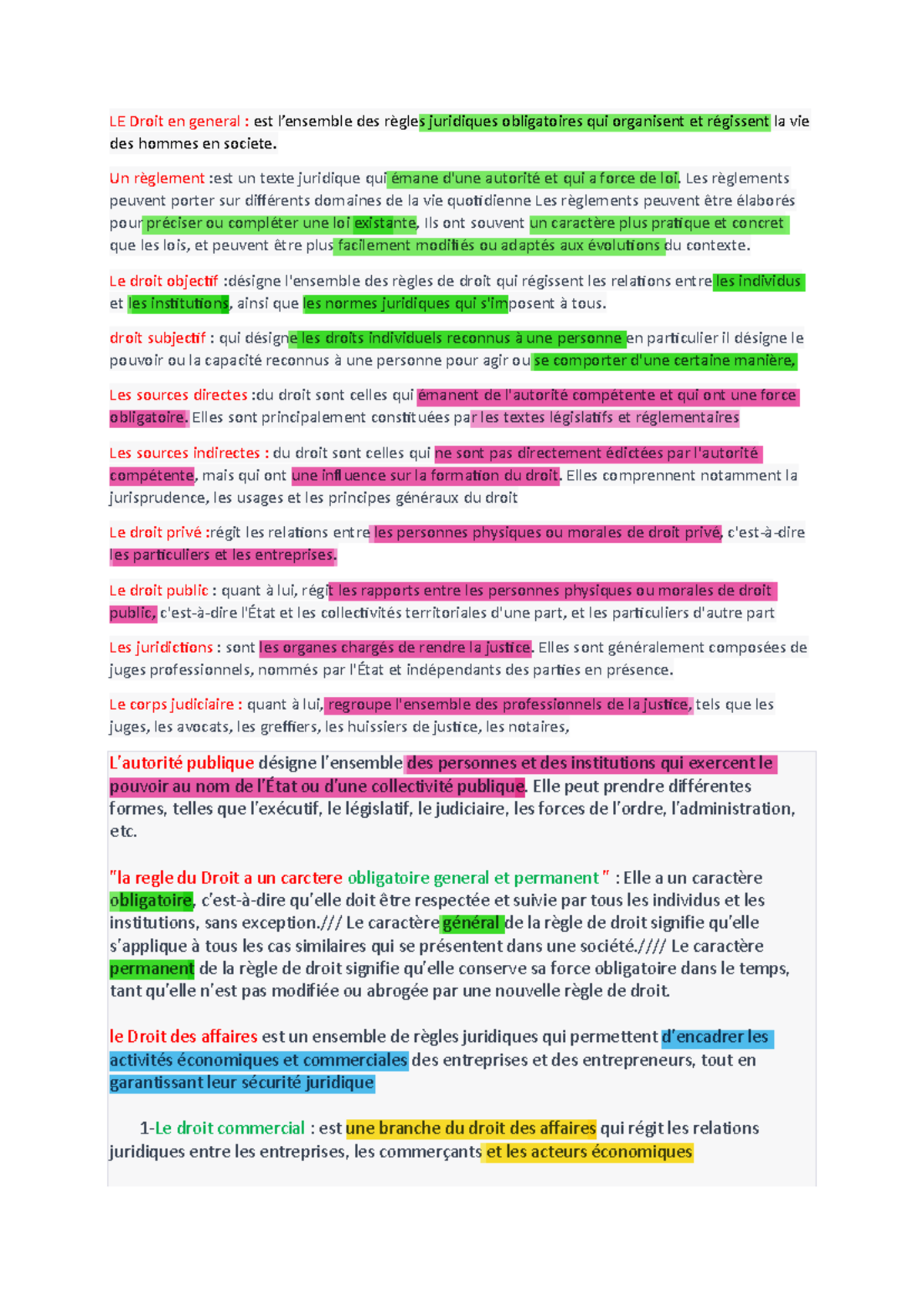 LE Droit en general Un règlement est un texte juridique qui émane d