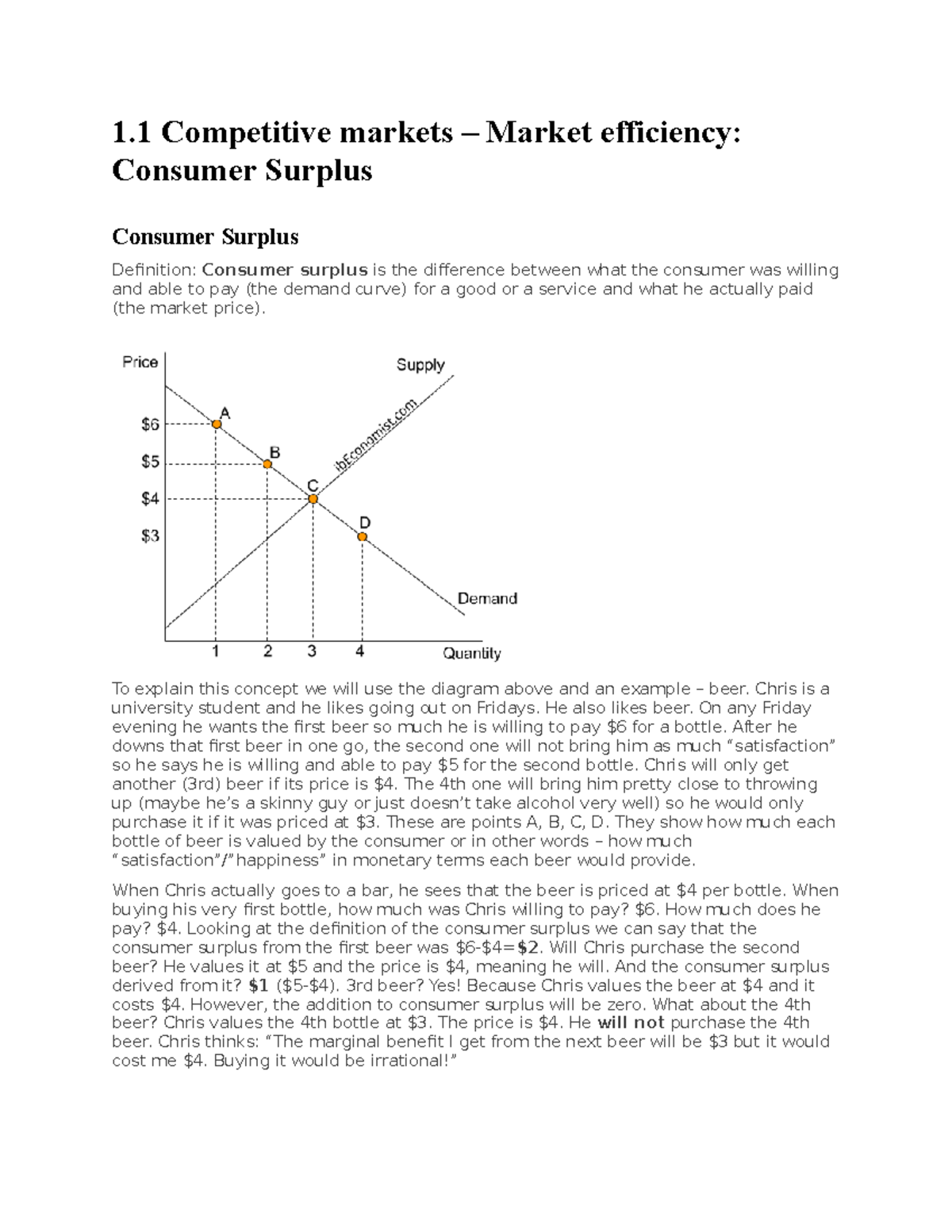 1.1 Competitive markets - To explain this concept we will use the ...