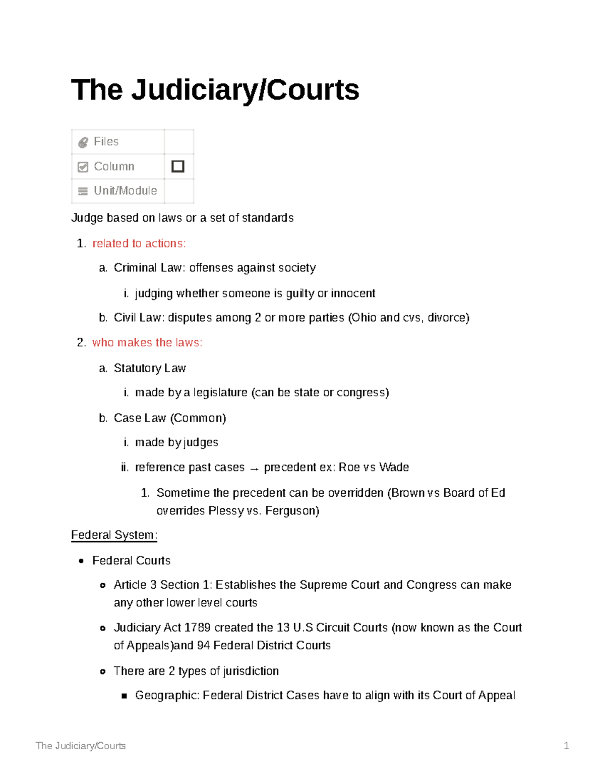 The Judiciary Courts - The Judiciary/Courts 1 The Judiciary/Courts ...