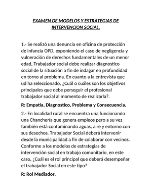 Teoria Y Estrategias De Intervencion A Elija Una Comuna Y Una