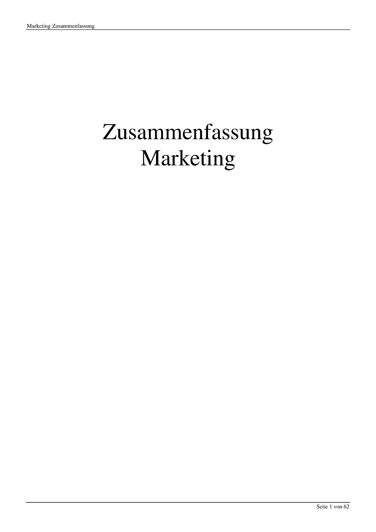 Zusammenfassung Marketing - Zusammenfassung Marketing Inhalt 1 ...