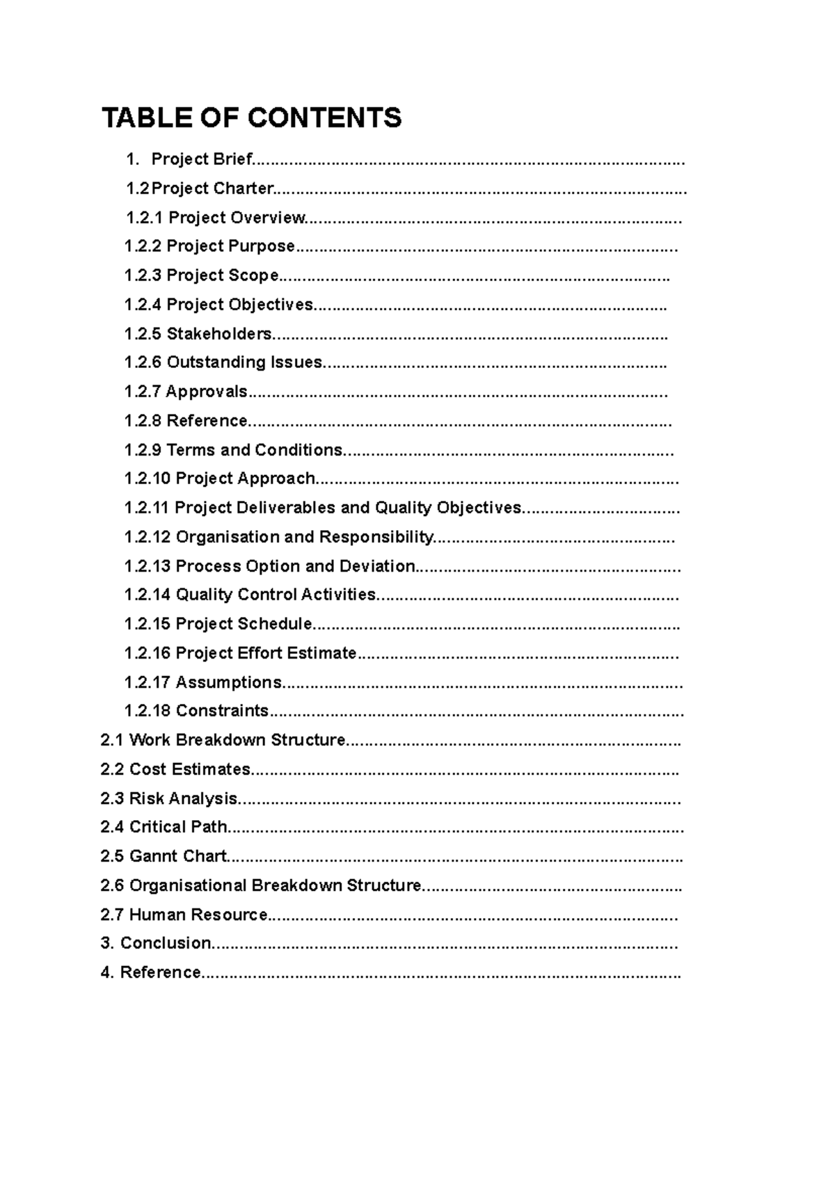 Inbound 1828434987421020977 - TABLE OF CONTENTS 1. Project - Studocu