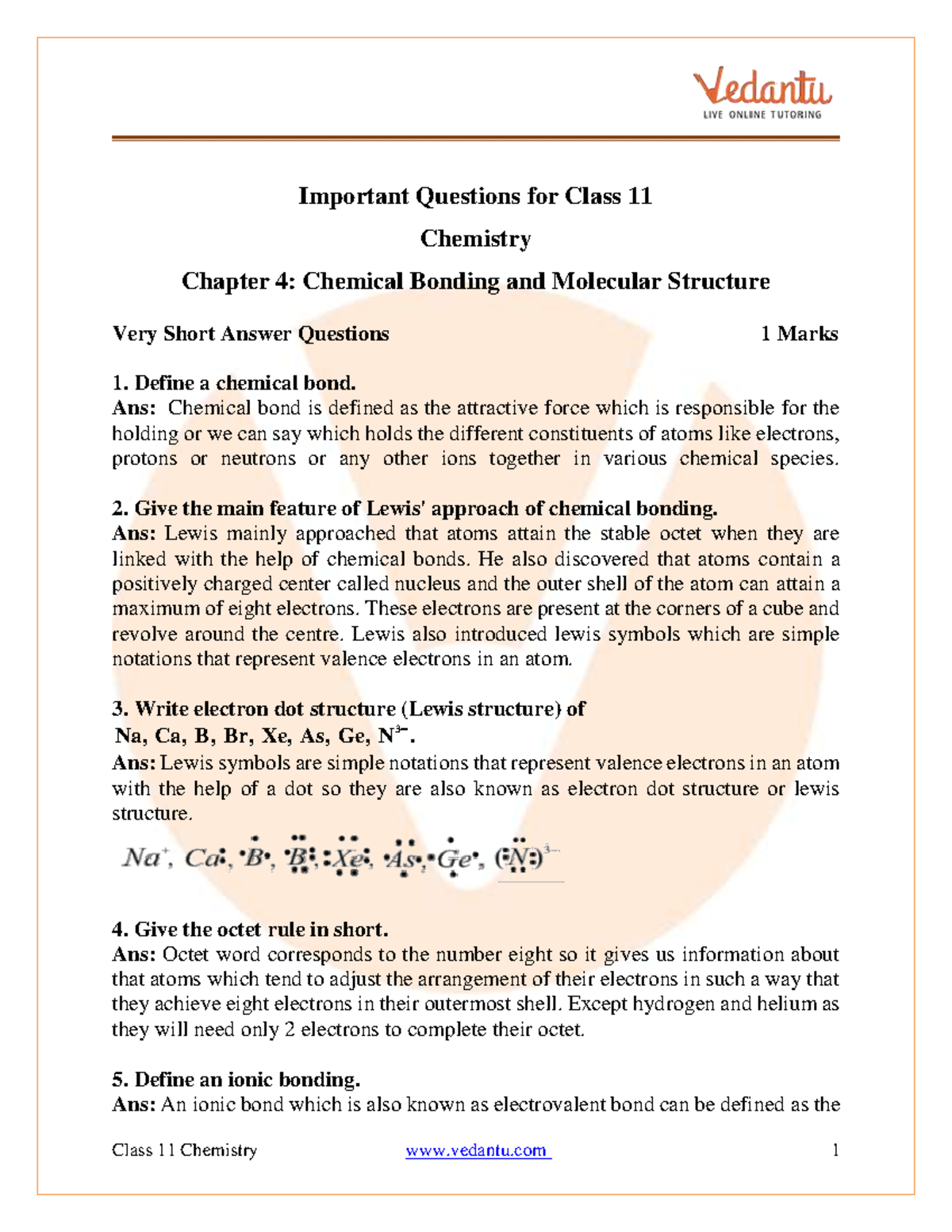 CBSE Class 11 Chemistry Chapter 4 - Chemical Bonding and Molecular ...
