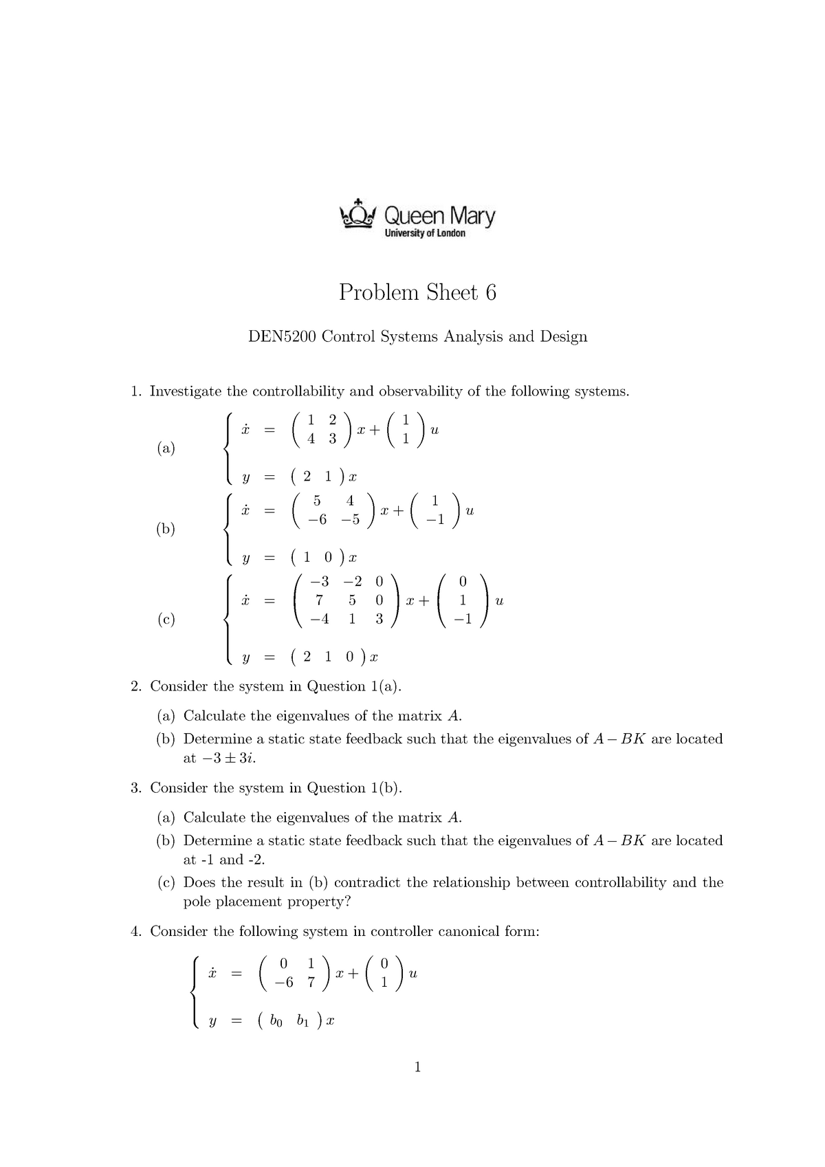 PSC 7 Questions - Module Covenor: Guang Li - Problem Sheet 6 DEN5200 ...