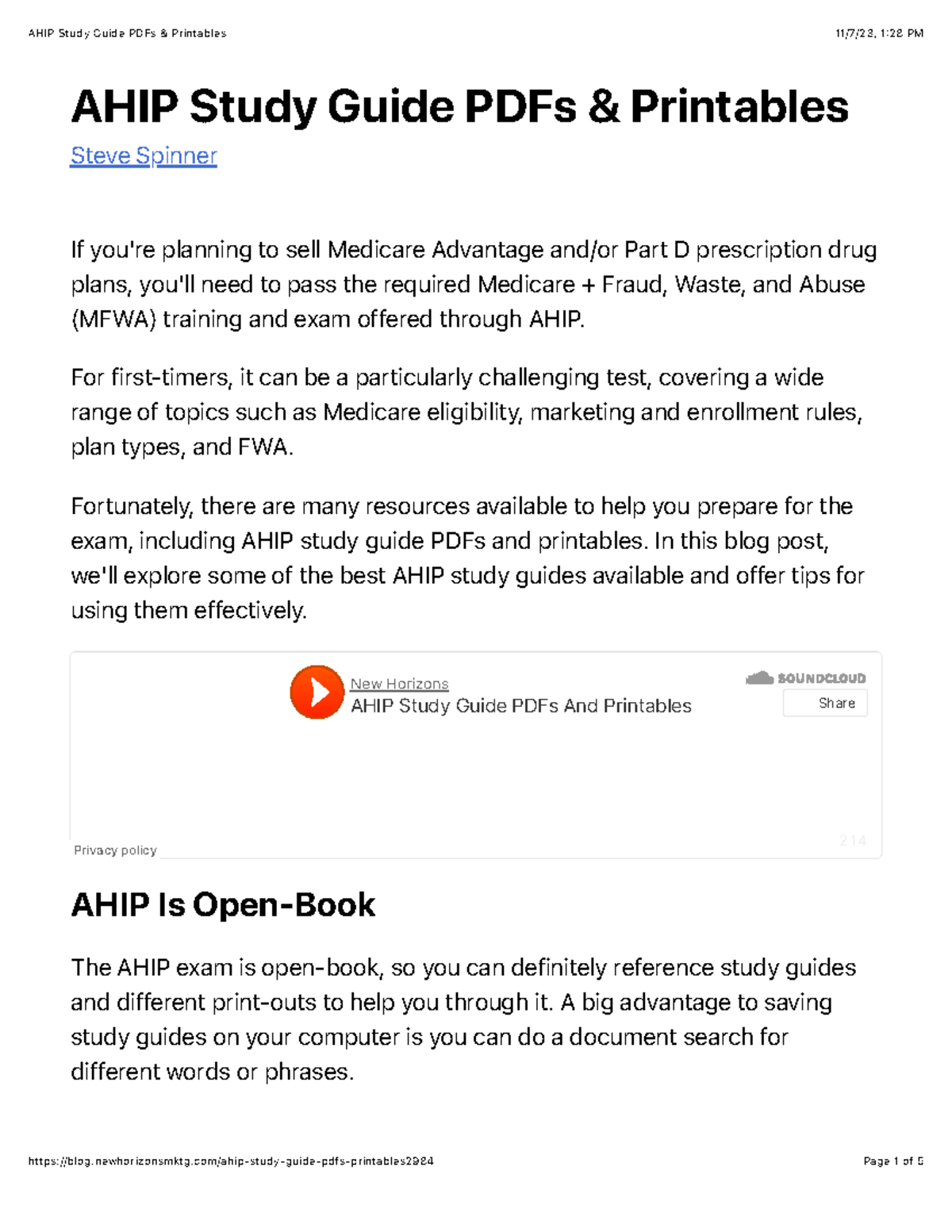 AHIP Study Guide PDFs & Printables AHIP Study Guide PDFs & Printables