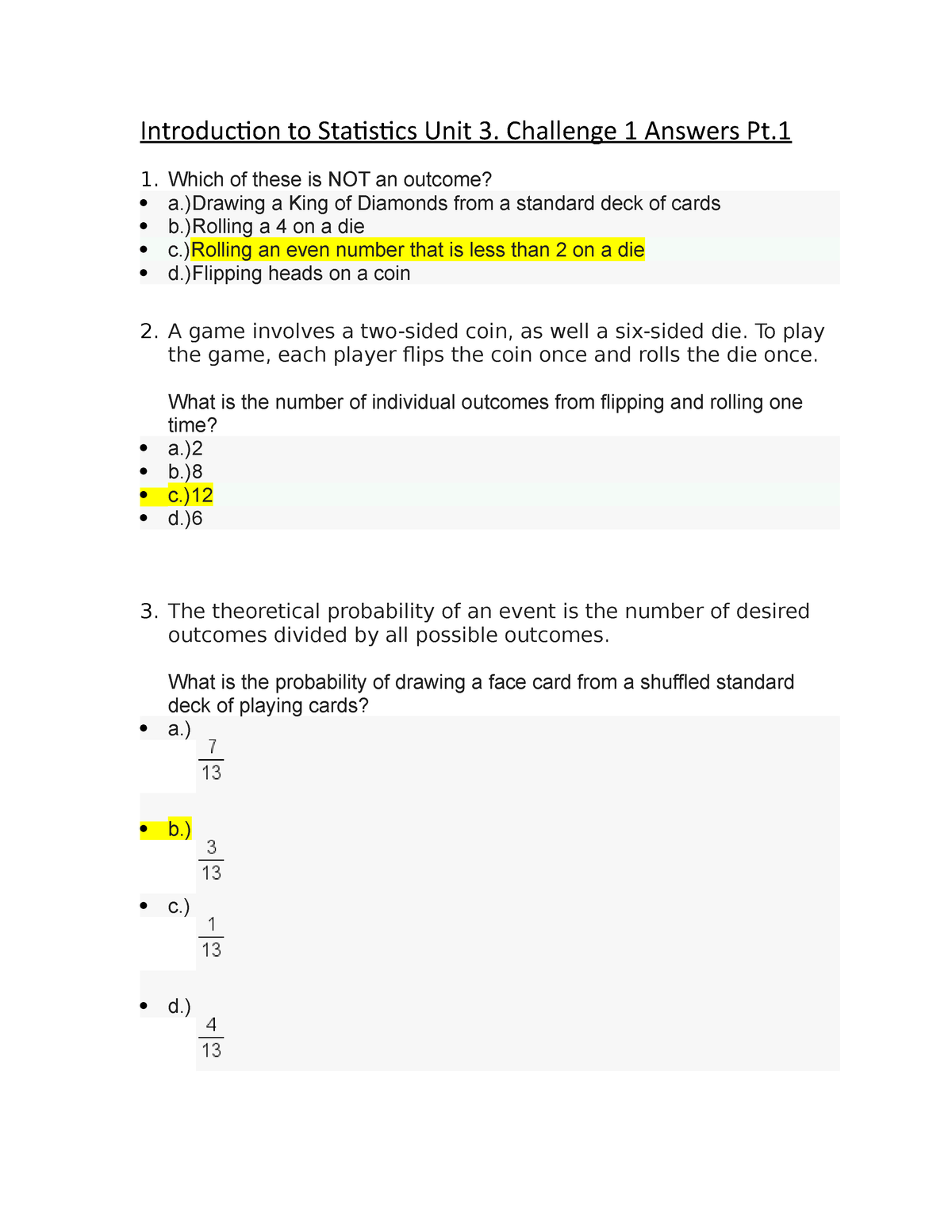 unit statistics homework 3