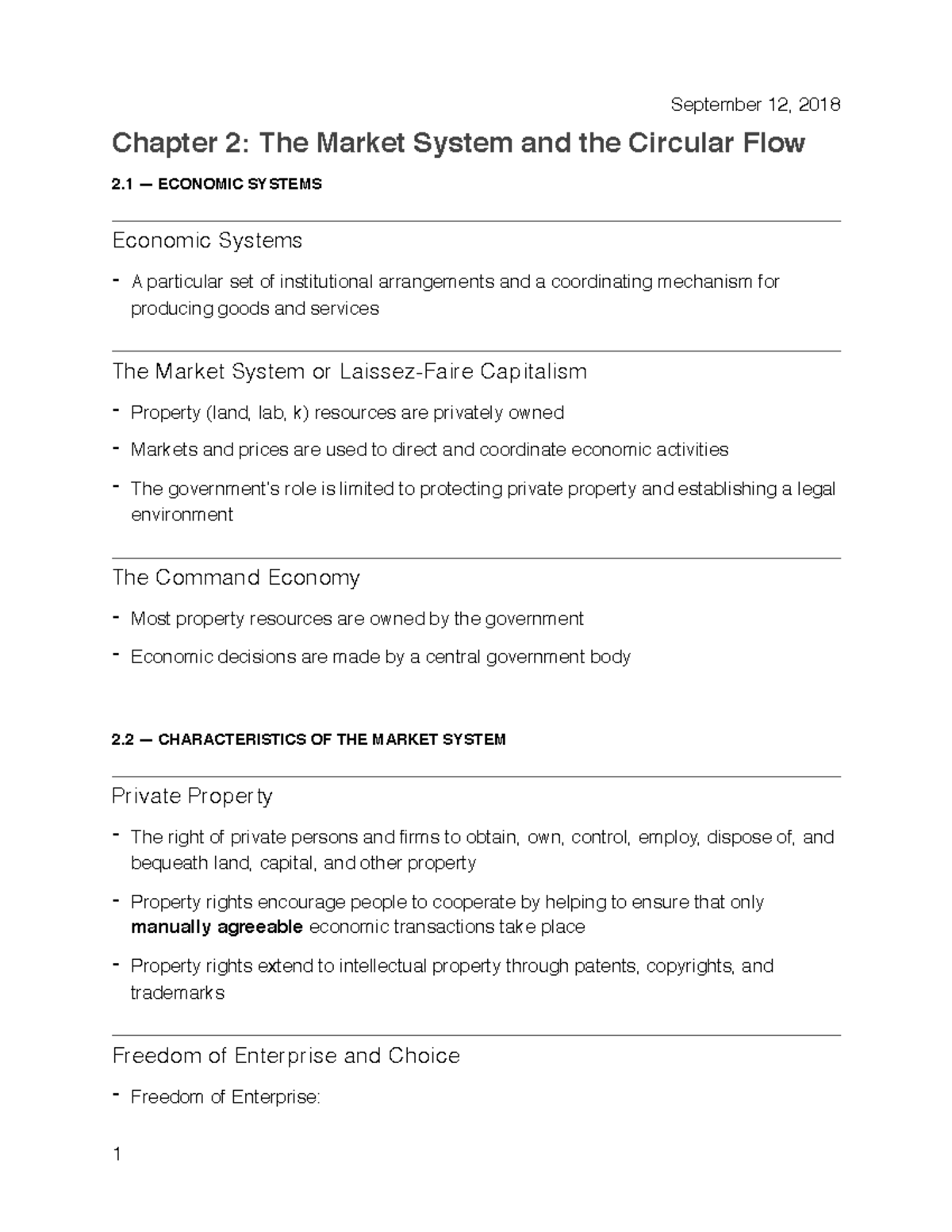 Chapter 2 - The Market System And The Circular Flow - Pollution) The ...