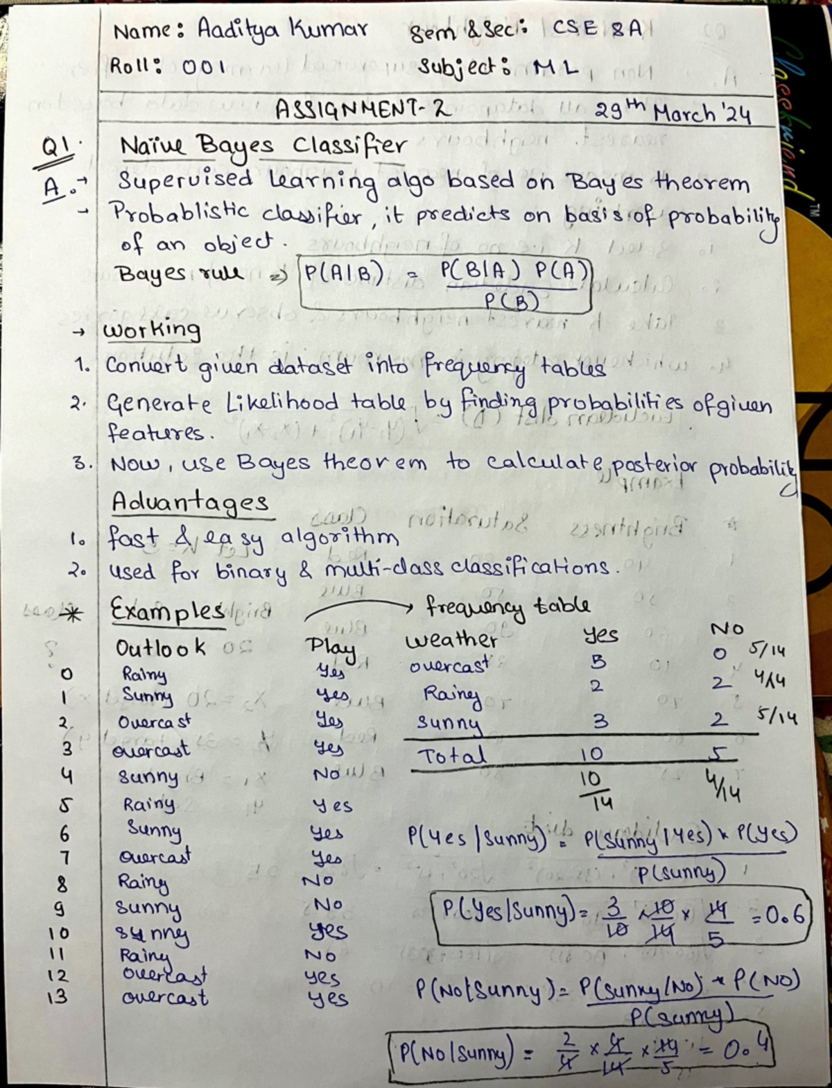 ML assignment number 2 - ####### ~en\ i&, ec., \ c., t 1 A, I . Ro tl o ...