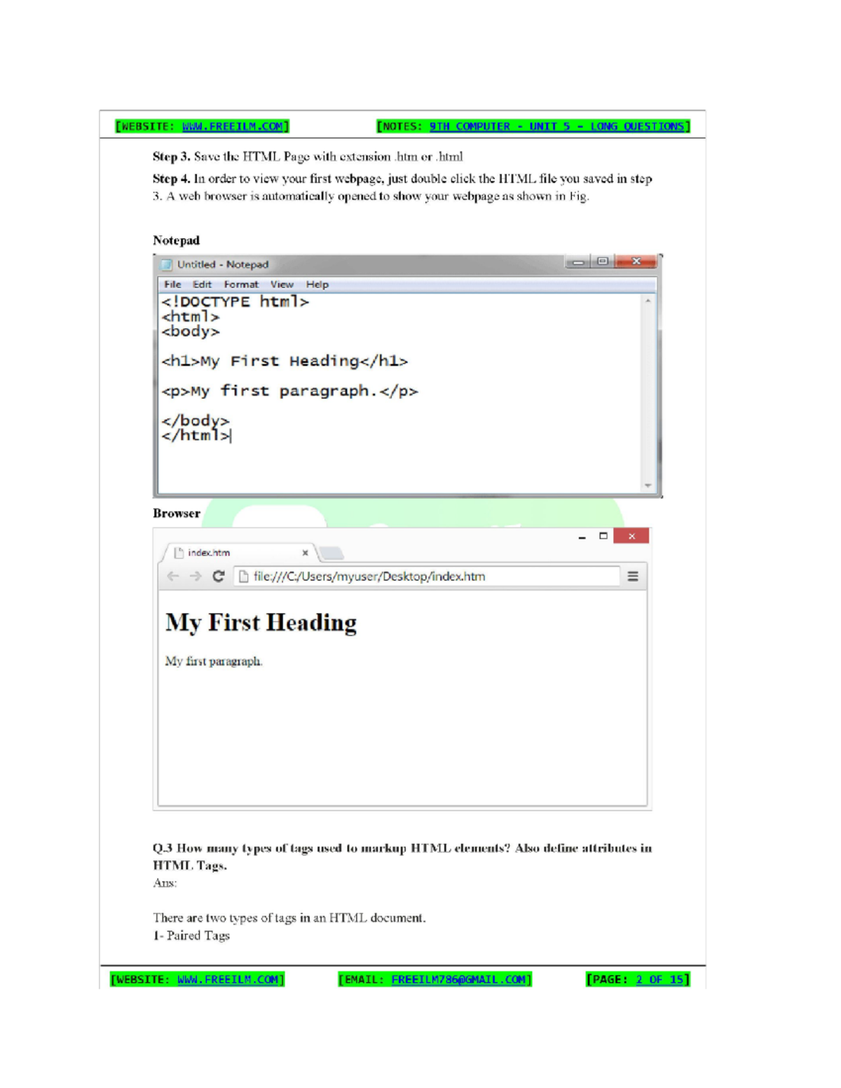 Html intor part-2 - Thesis Format - Studocu
