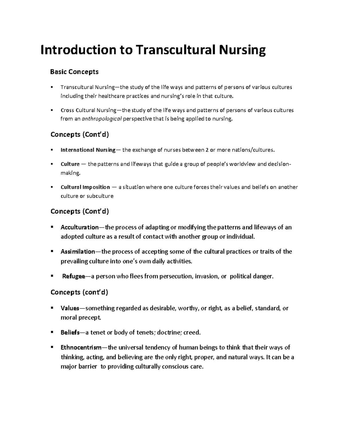 Introduction to Transcultural Nursing - Cross Cultural Nursing—the ...