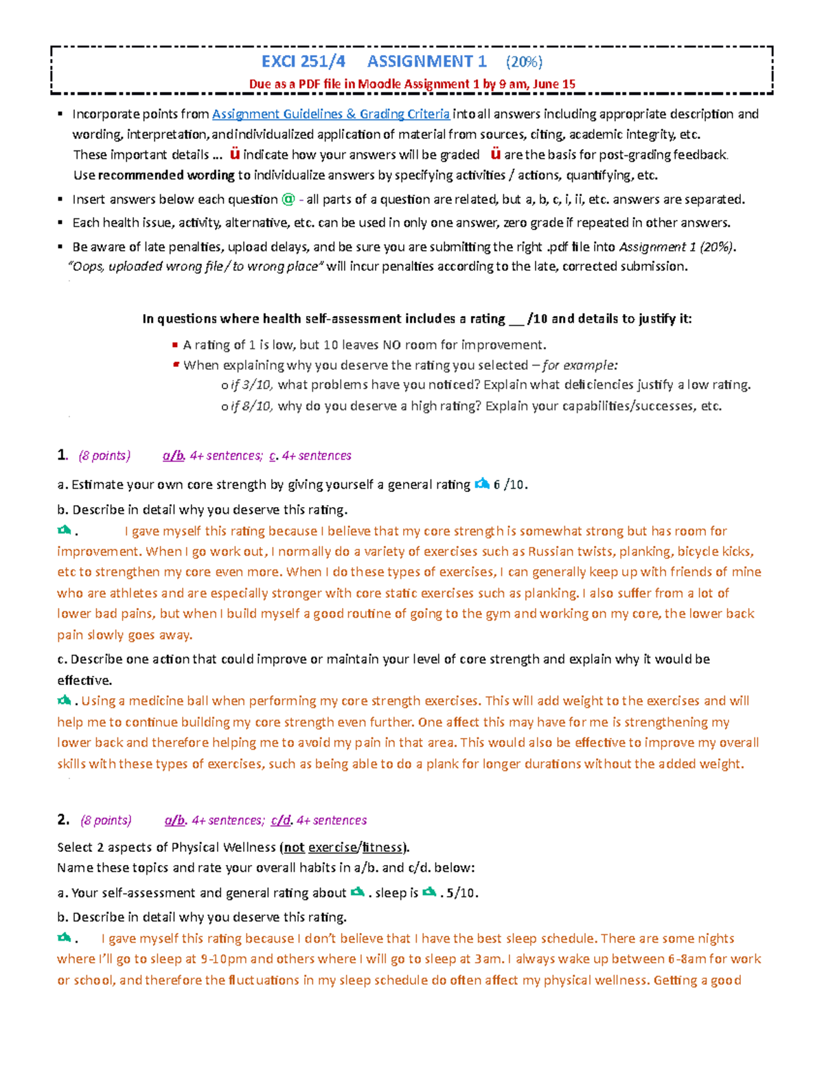Assignment 1 Questions and Answers - EXCI 251/4 ASSIGNMENT 1 (20%) Due ...