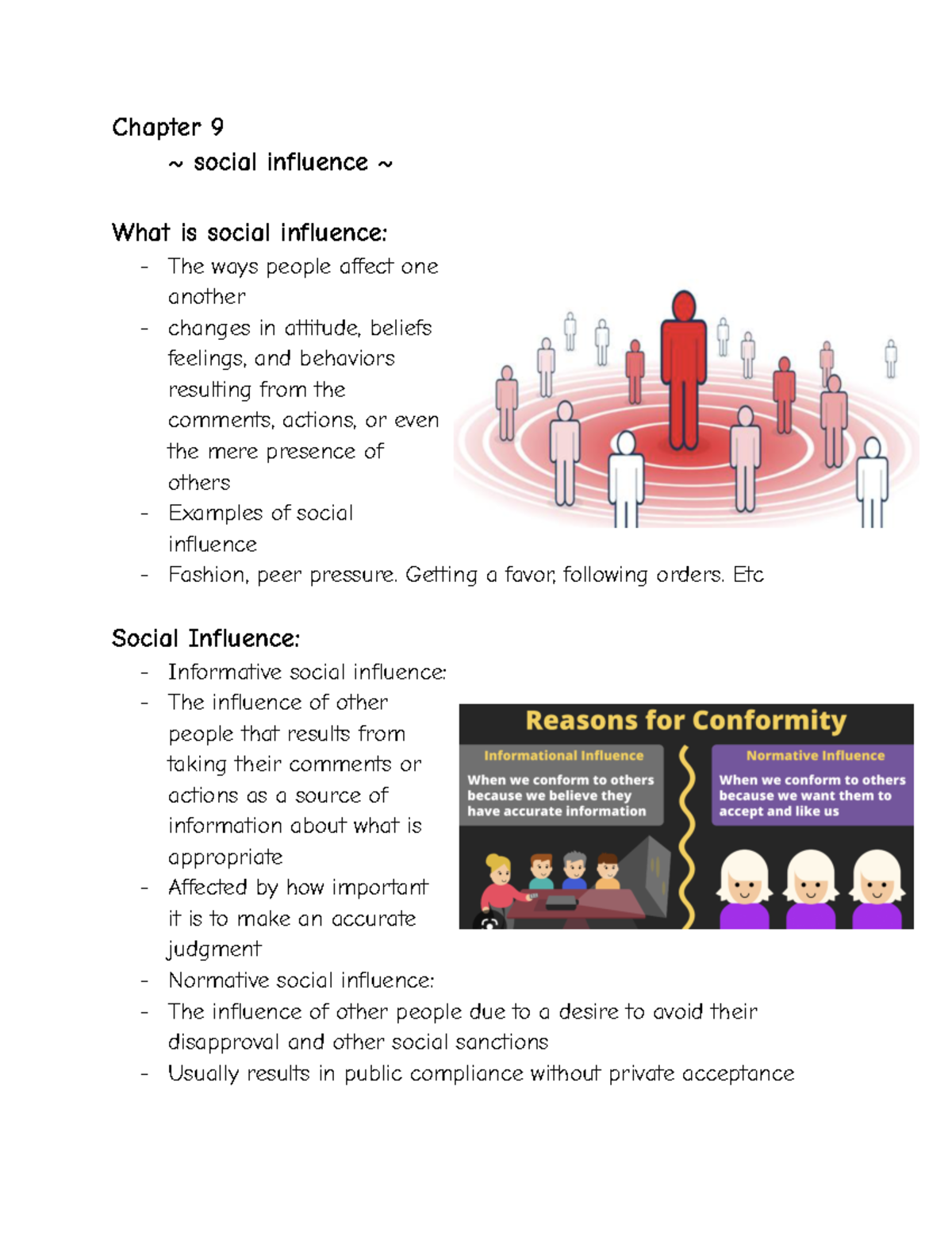 Clps 0700 notes Chapter 9 social influence What is social