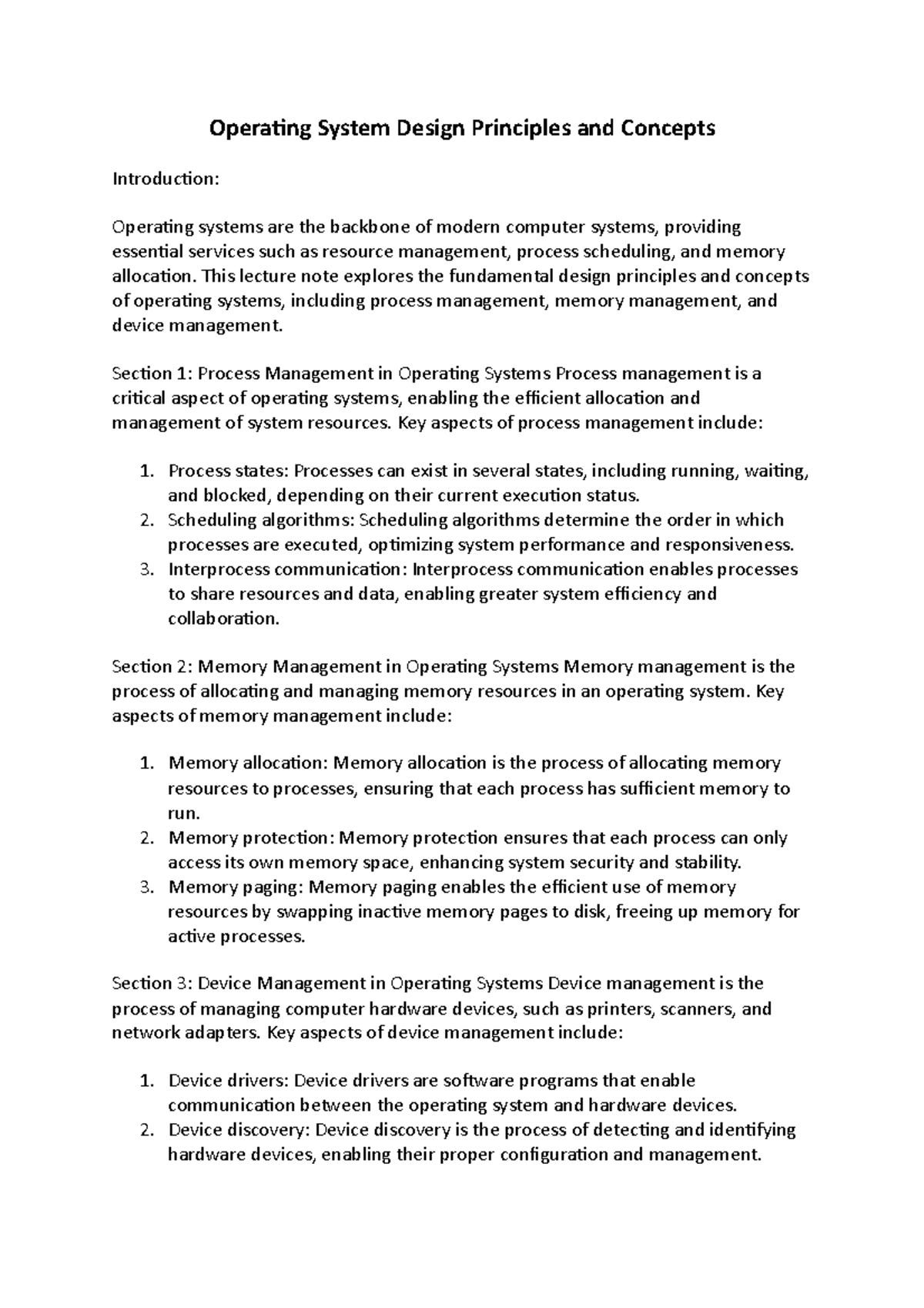 Operating System Design Principles and Concepts - Operating System ...