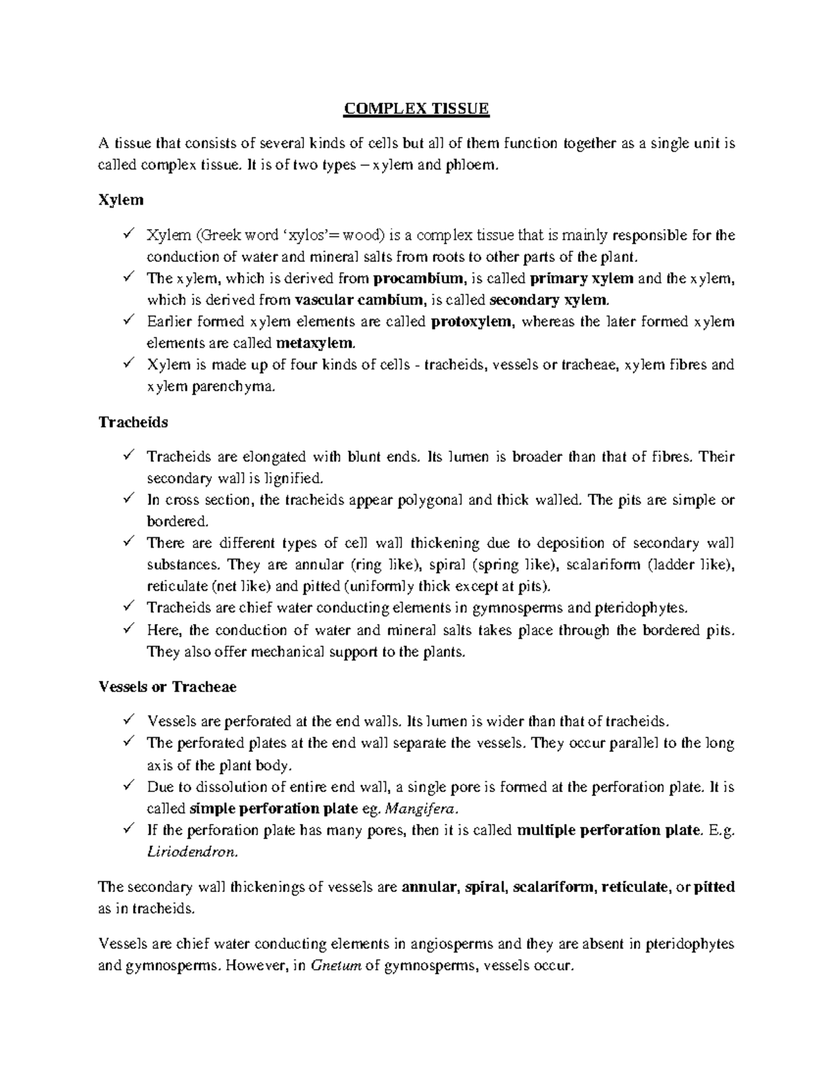 Complex tissue - Dr Moh Tariq Assistant Professor - COMPLEX TISSUE A ...