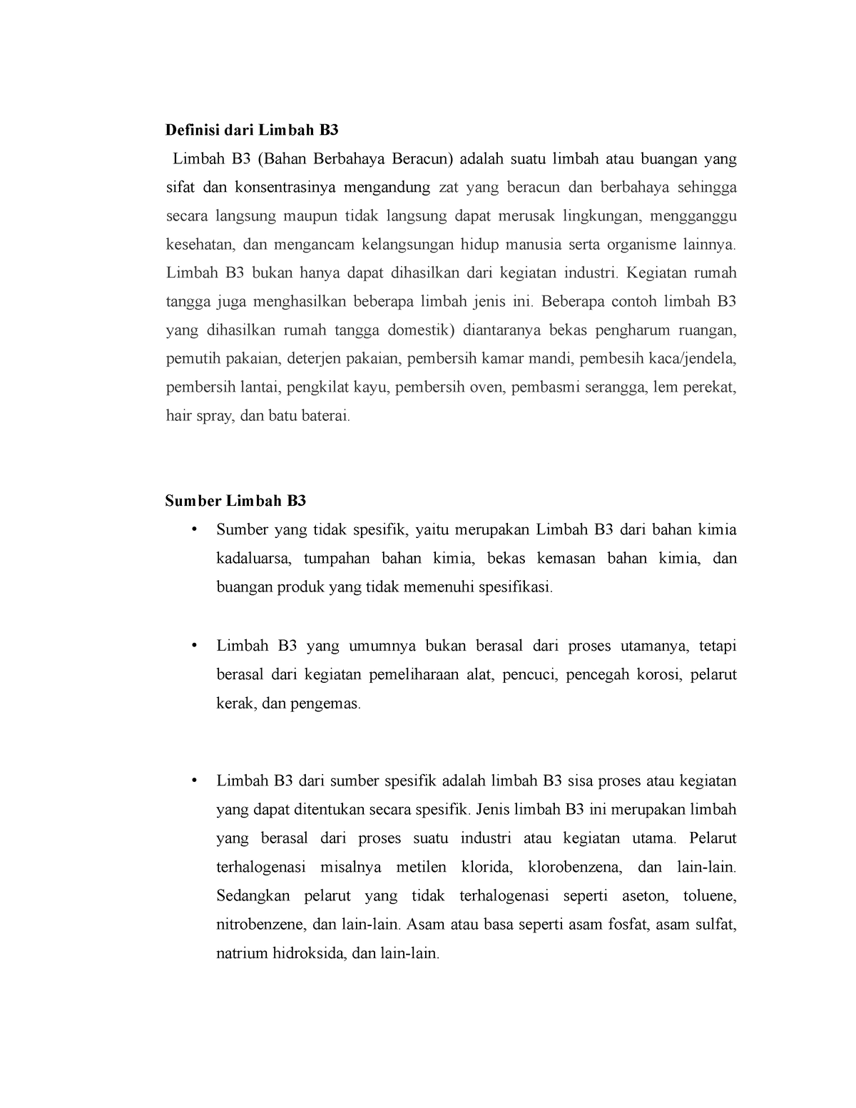 MPTP - Penulisan Rangkuman - Definisi Dari Limbah B Limbah B3 (Bahan ...