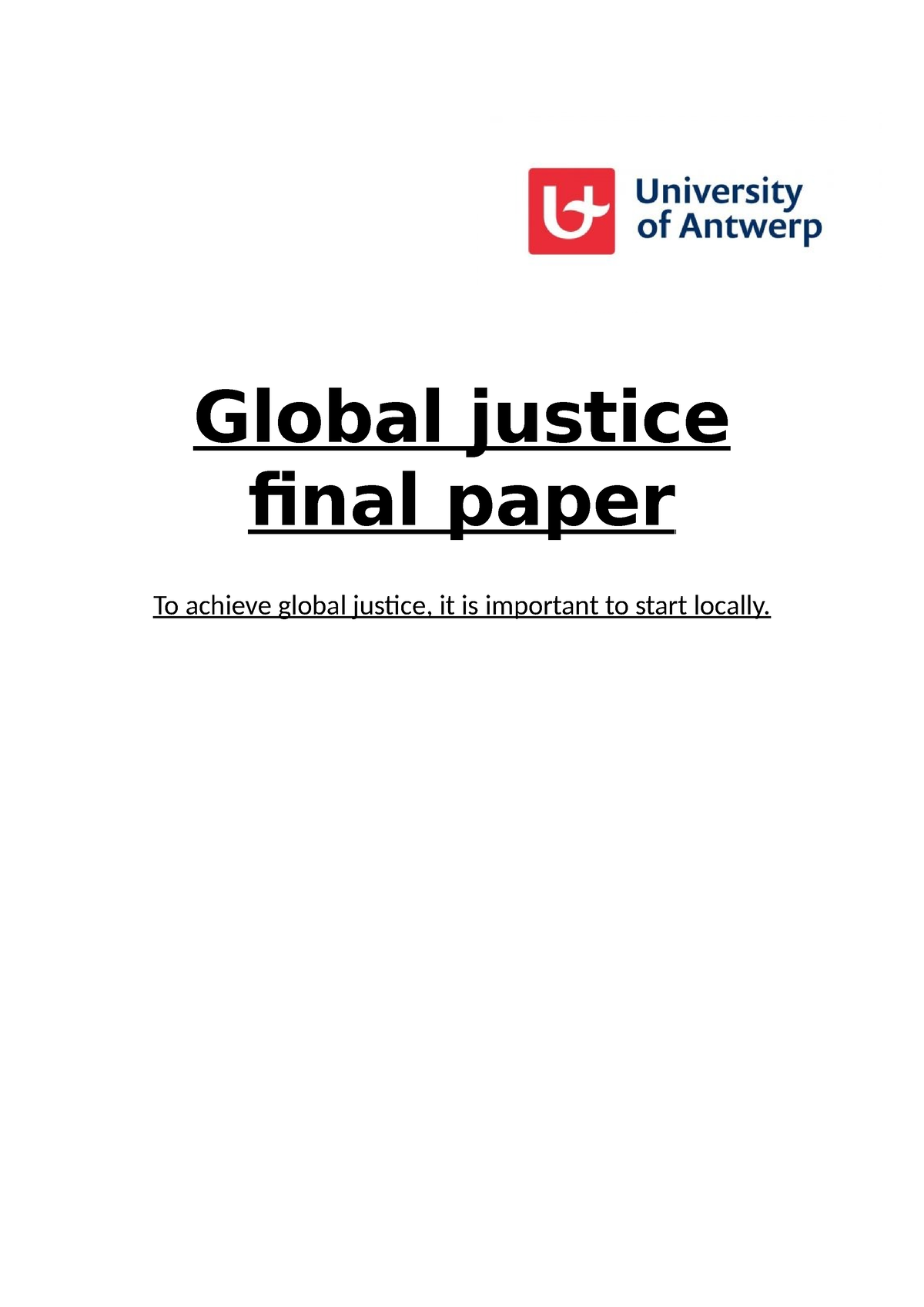 global social justice essay