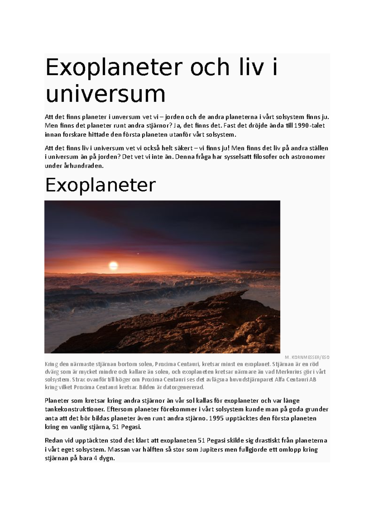 Exoplaneter Och Liv I Universum - Exoplaneter Och Liv I Universum At ...