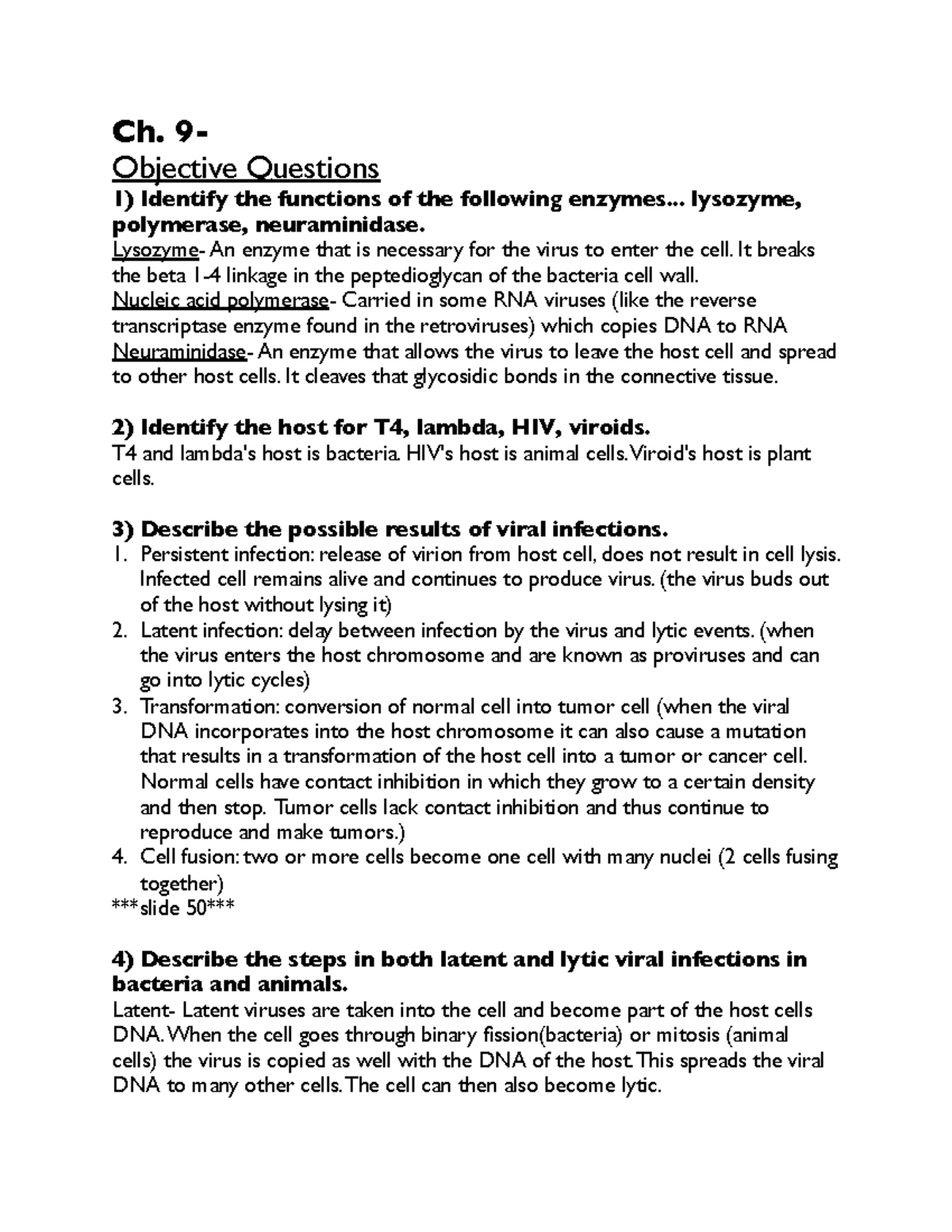 Ch. 9 study guide - Ch. 9- Objective Questions 1) Identify the ...