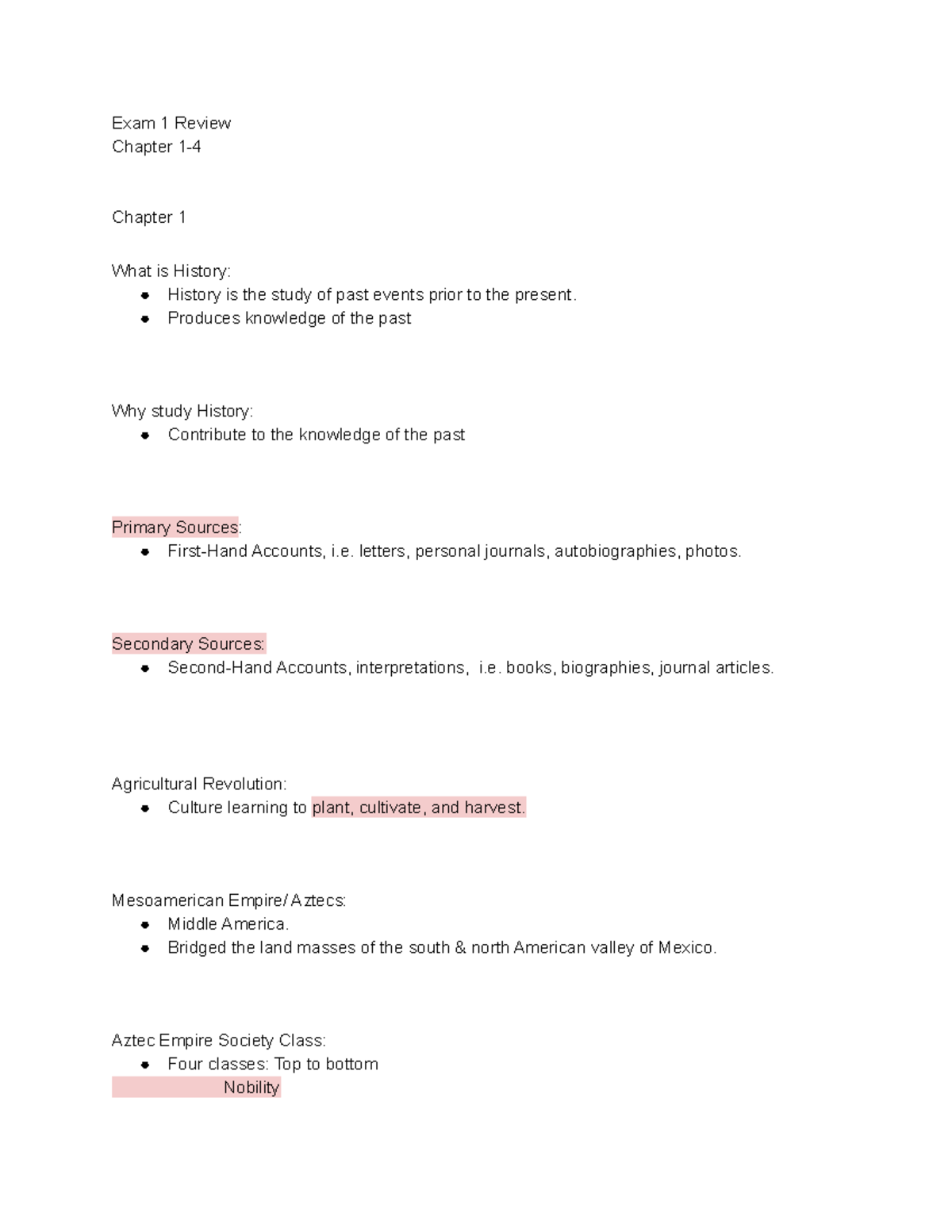 Exam 1 Review Notes - Exam 1 Review Chapter 1- Chapter 1 What is ...