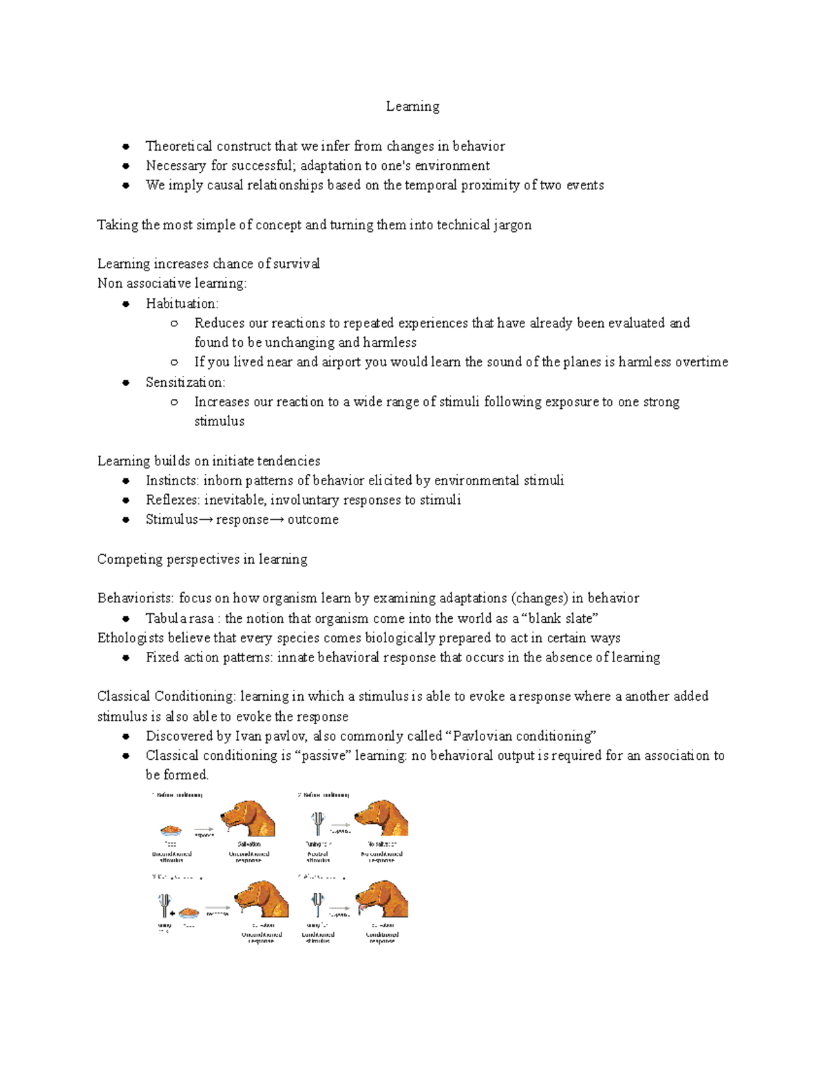 Psychology- Chapter 6- Learning - Learning Theoretical Construct That ...