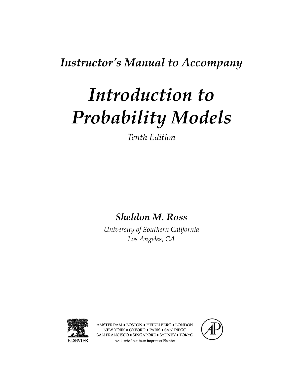 Book Solution - Sis - Instructor’s Manual To Accompany Introduction To ...