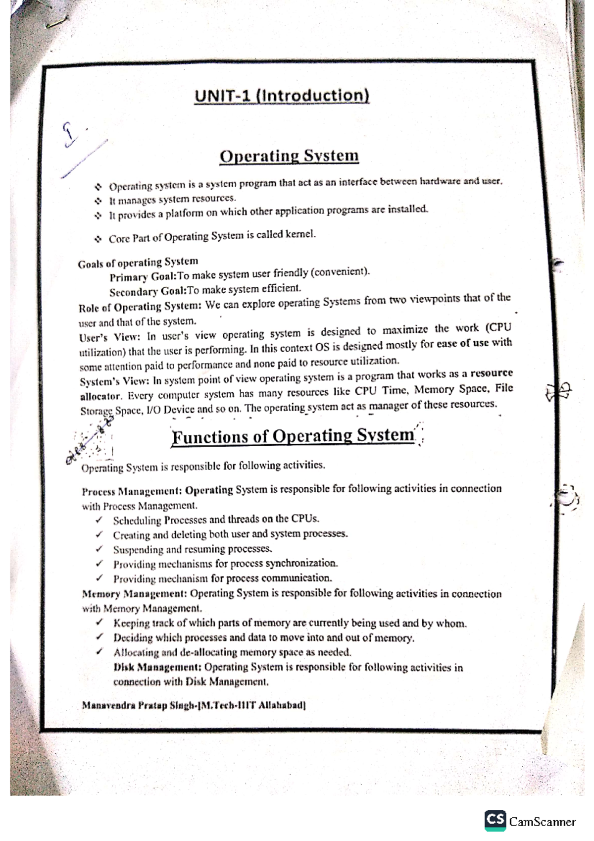 OS UNIT-1 - Operating Systems - Studocu