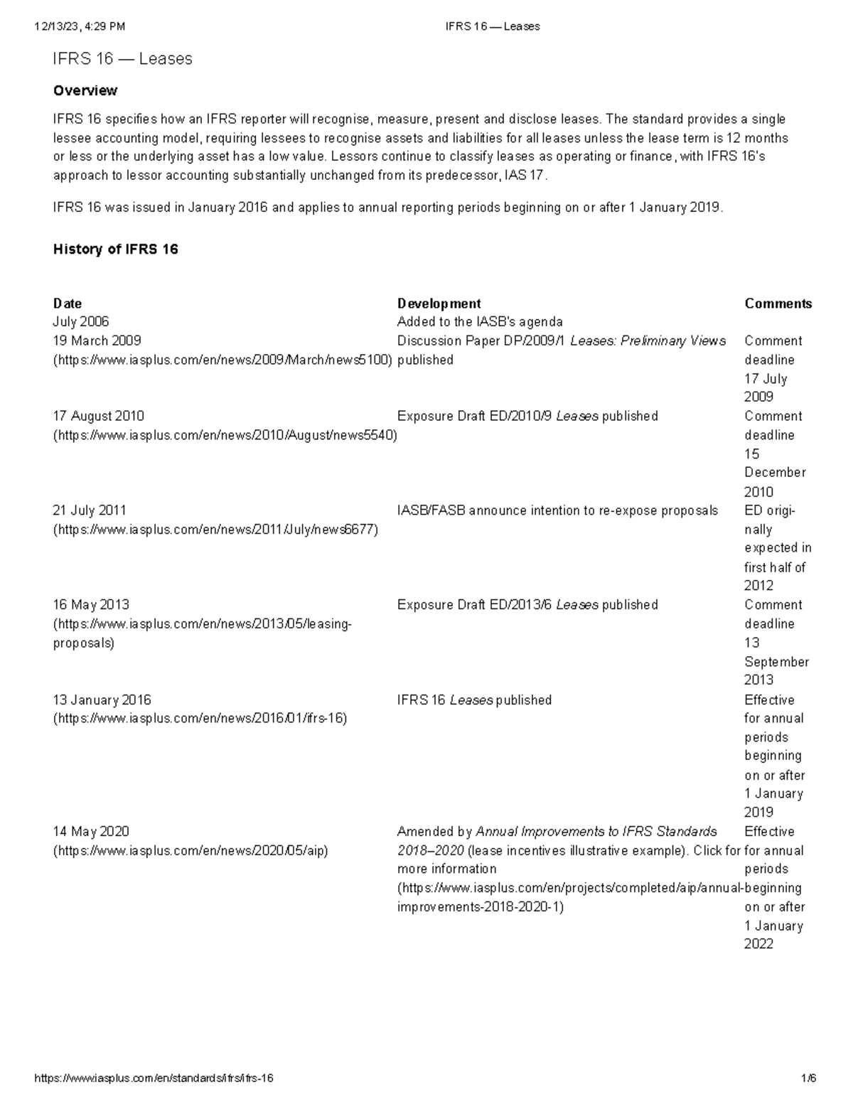 IFRS 16 — Leases - IFRS 16 — Leases Overview IFRS 16 specifies how an ...