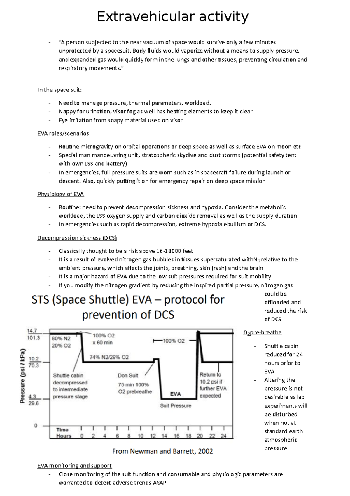 Extravehicular activity - Extravehicular activity “A person subjected ...